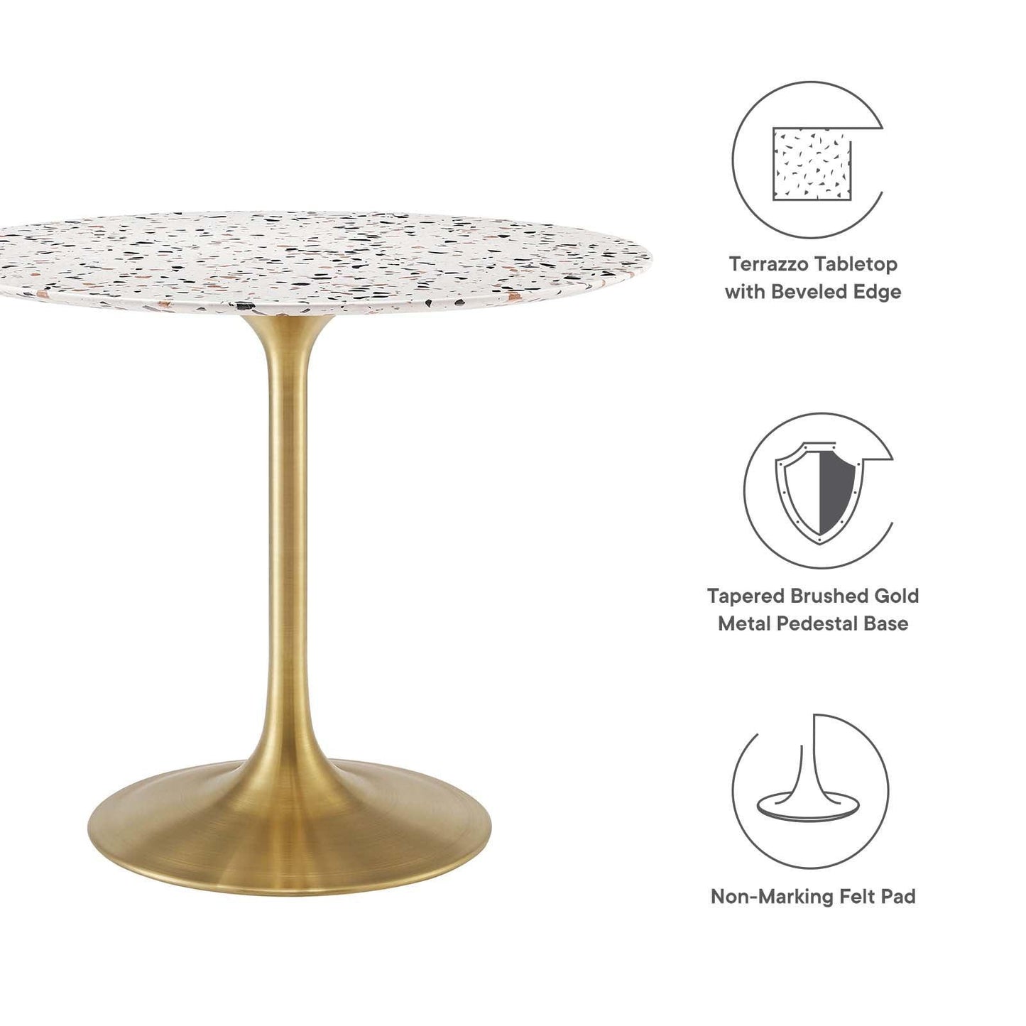 Lippa 36" Round Terrazzo Dining Table, EEI-5715 FredCo