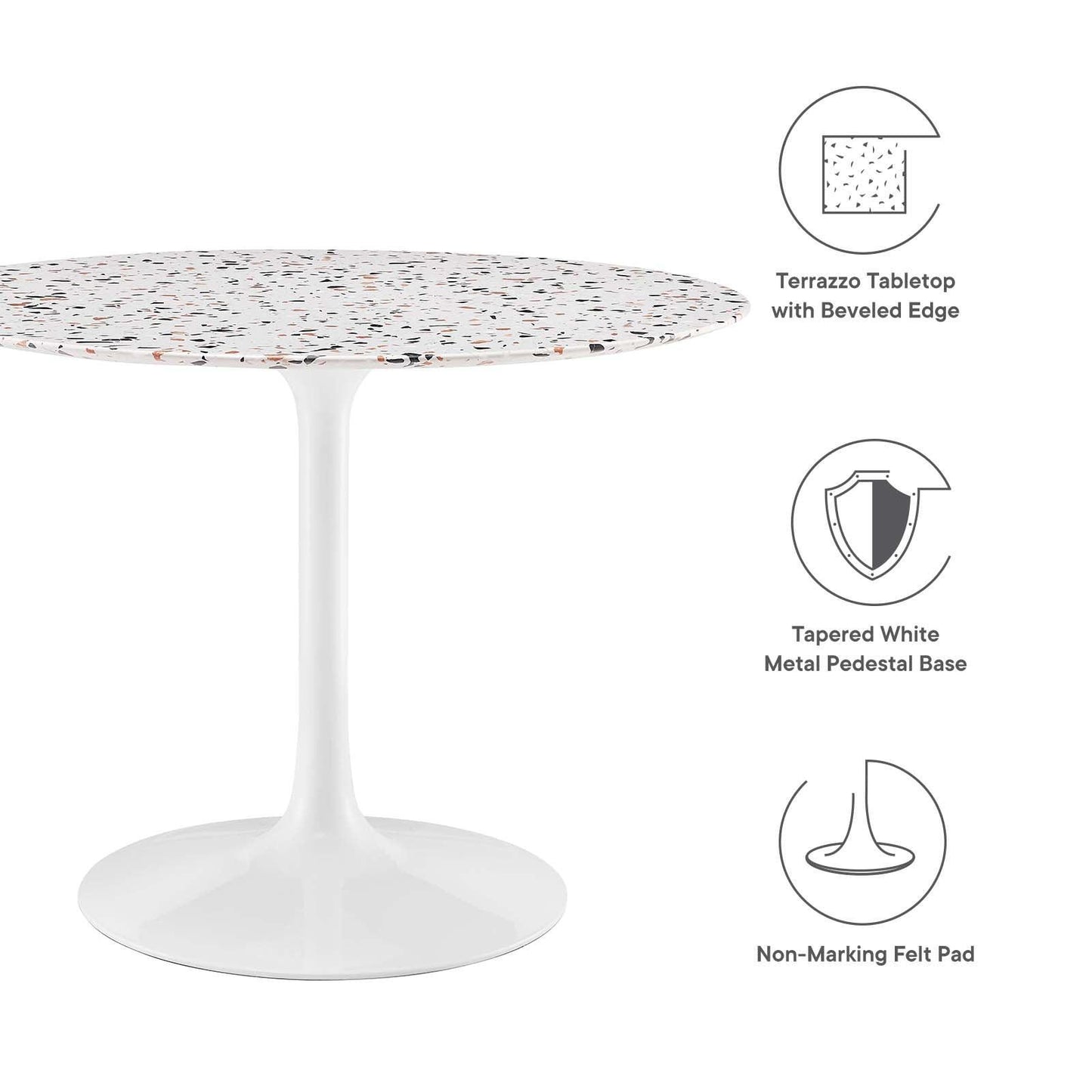 Lippa 40" Round Terrazzo Dining Table, EEI-5722 FredCo