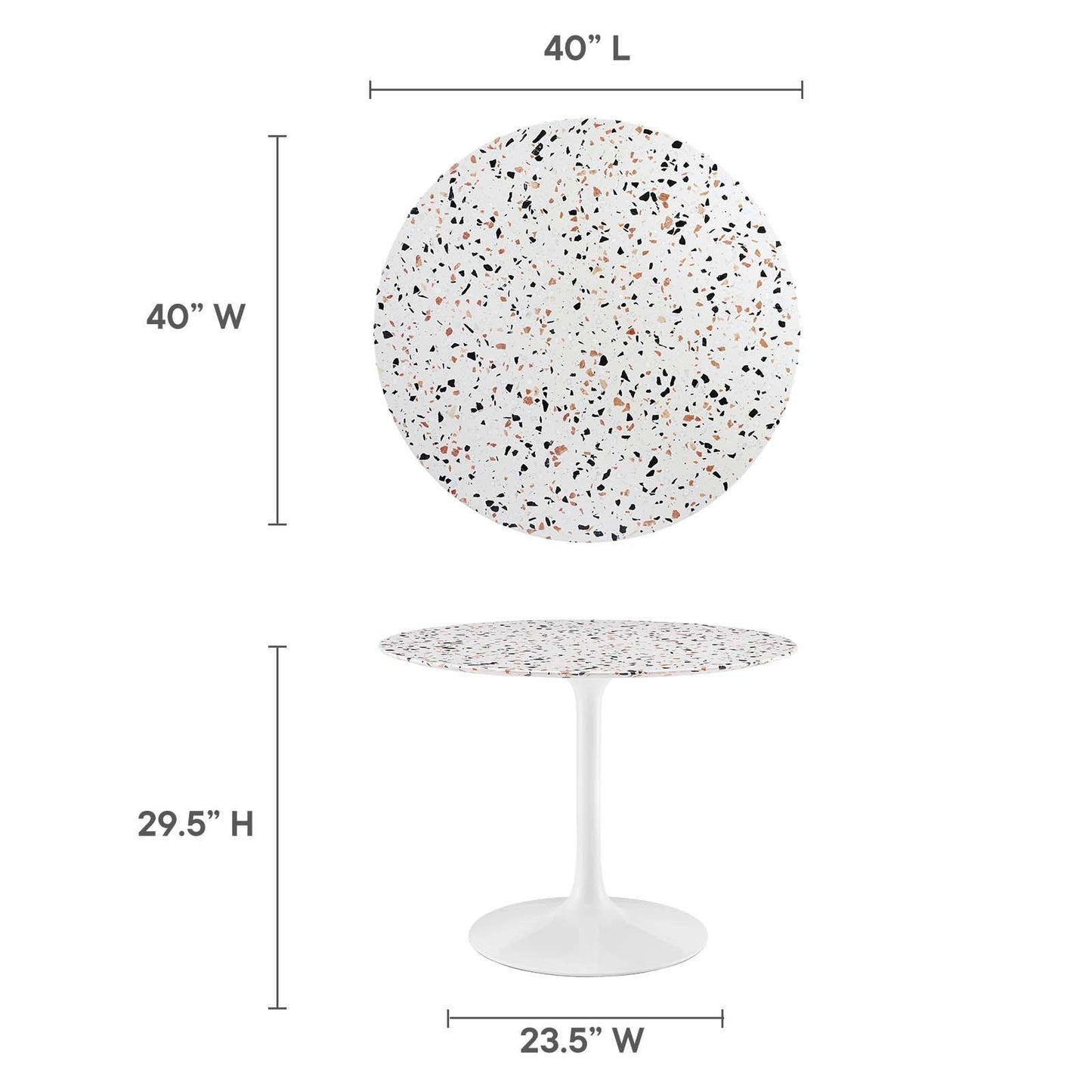 Lippa 40" Round Terrazzo Dining Table, EEI-5722 FredCo
