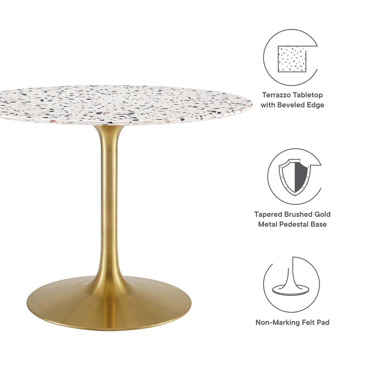 Lippa 40" Round Terrazzo Dining Table, EEI-5724 FredCo