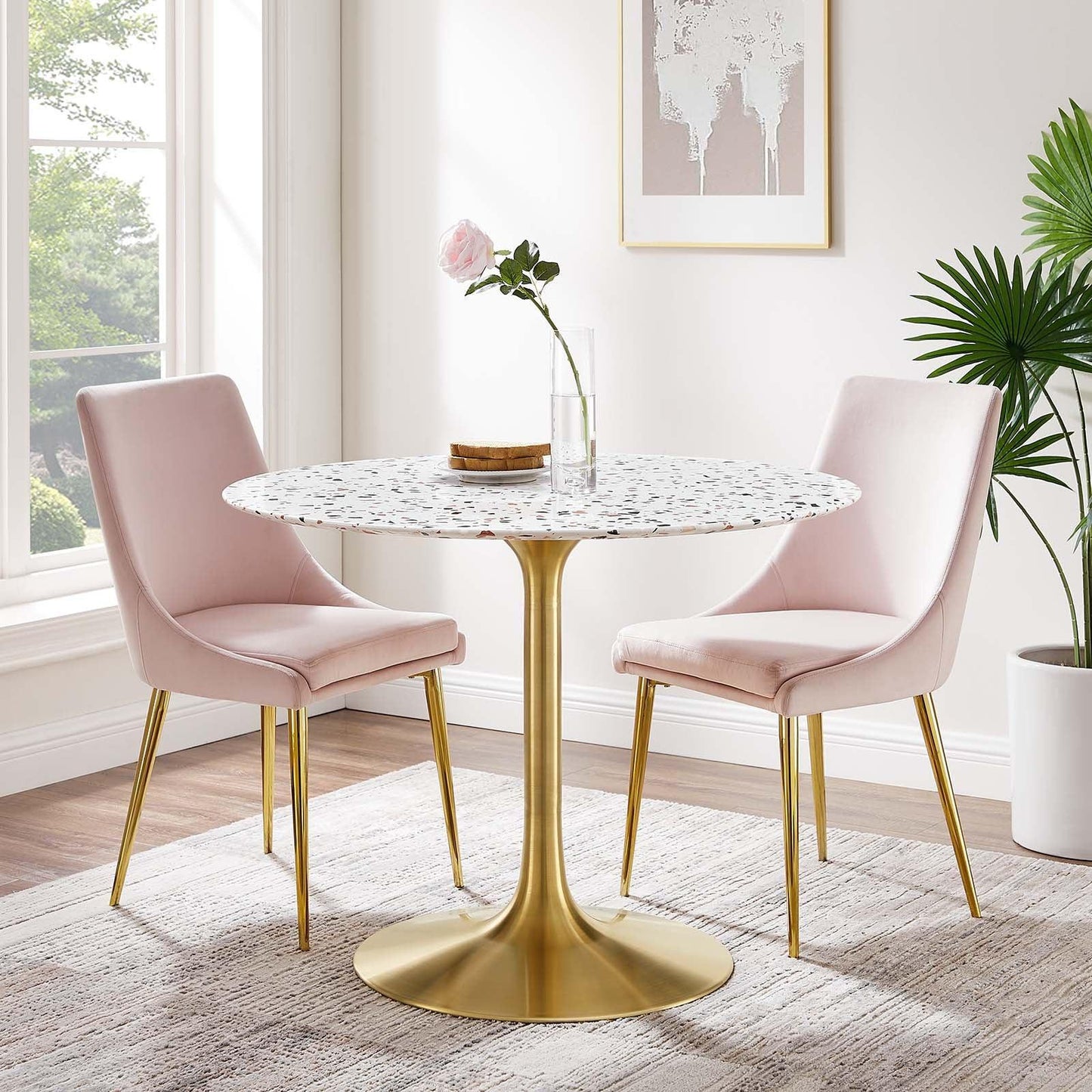 Lippa 40" Round Terrazzo Dining Table, EEI-5724 FredCo