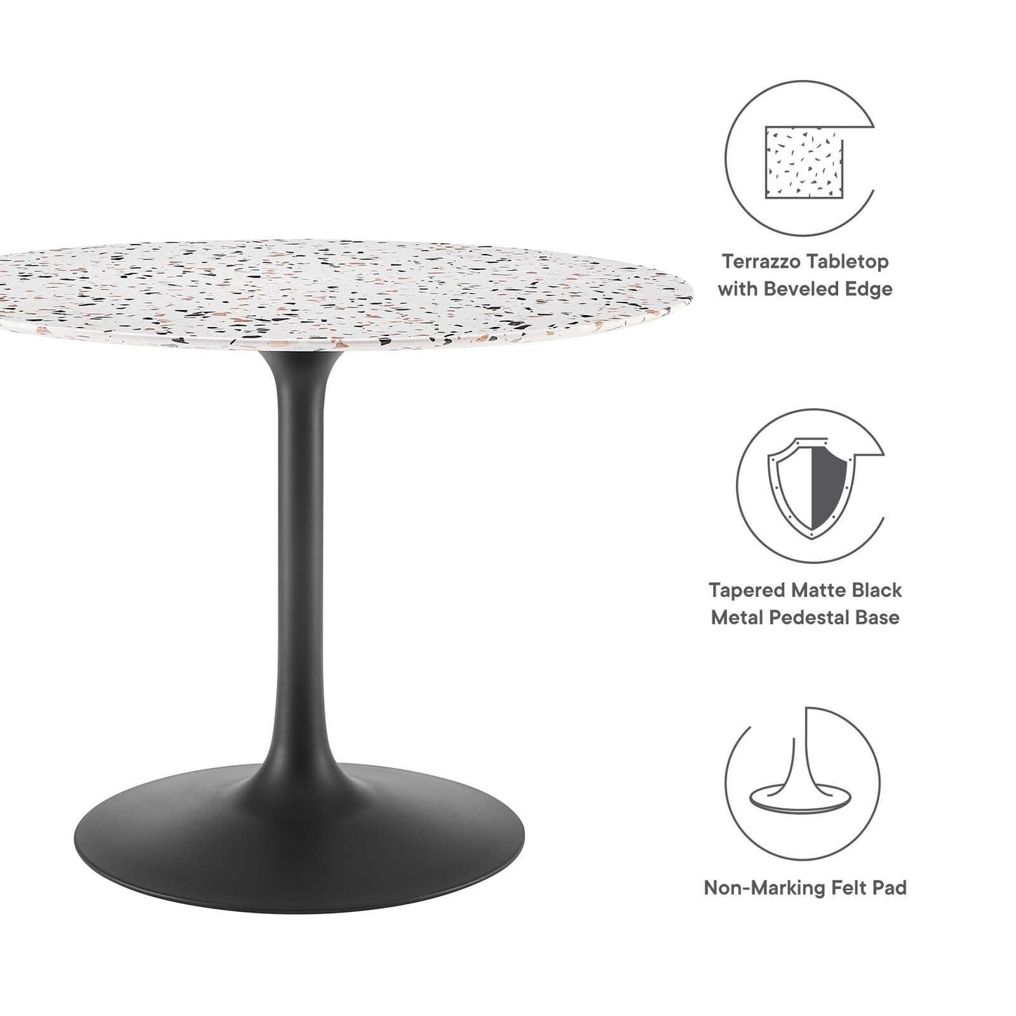 Lippa 40" Round Terrazzo Dining Table, EEI-5725 FredCo