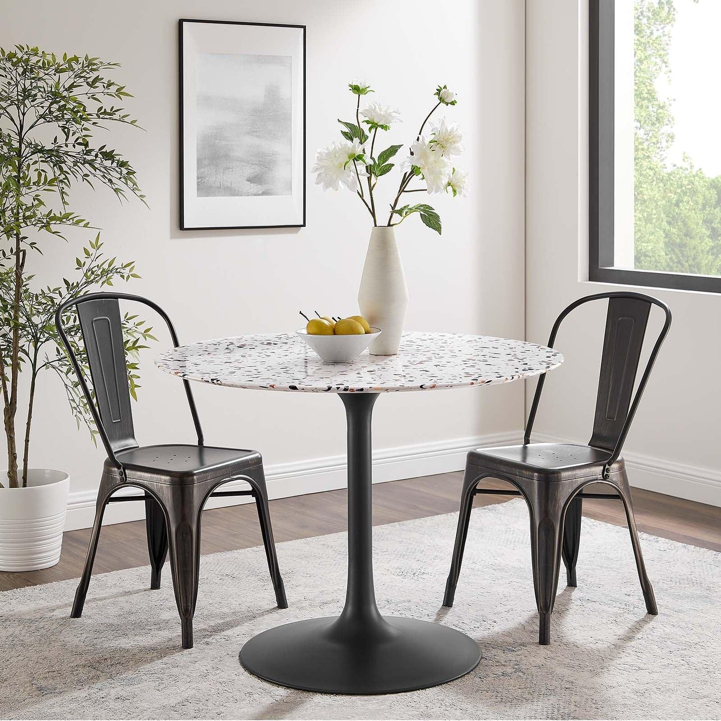 Lippa 40" Round Terrazzo Dining Table, EEI-5725 FredCo