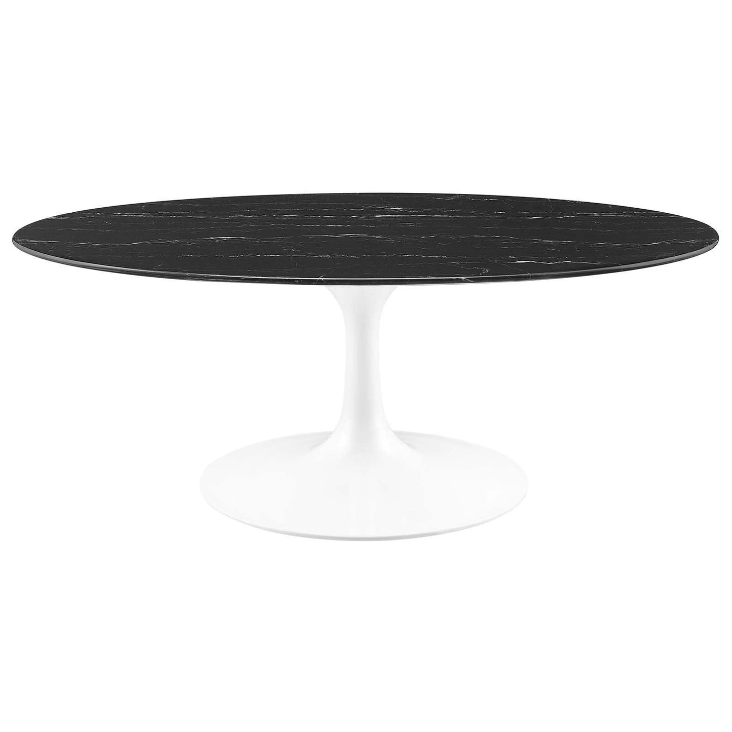 Lippa 42" Oval Artificial Marble Coffee Table, EEI-5192 FredCo