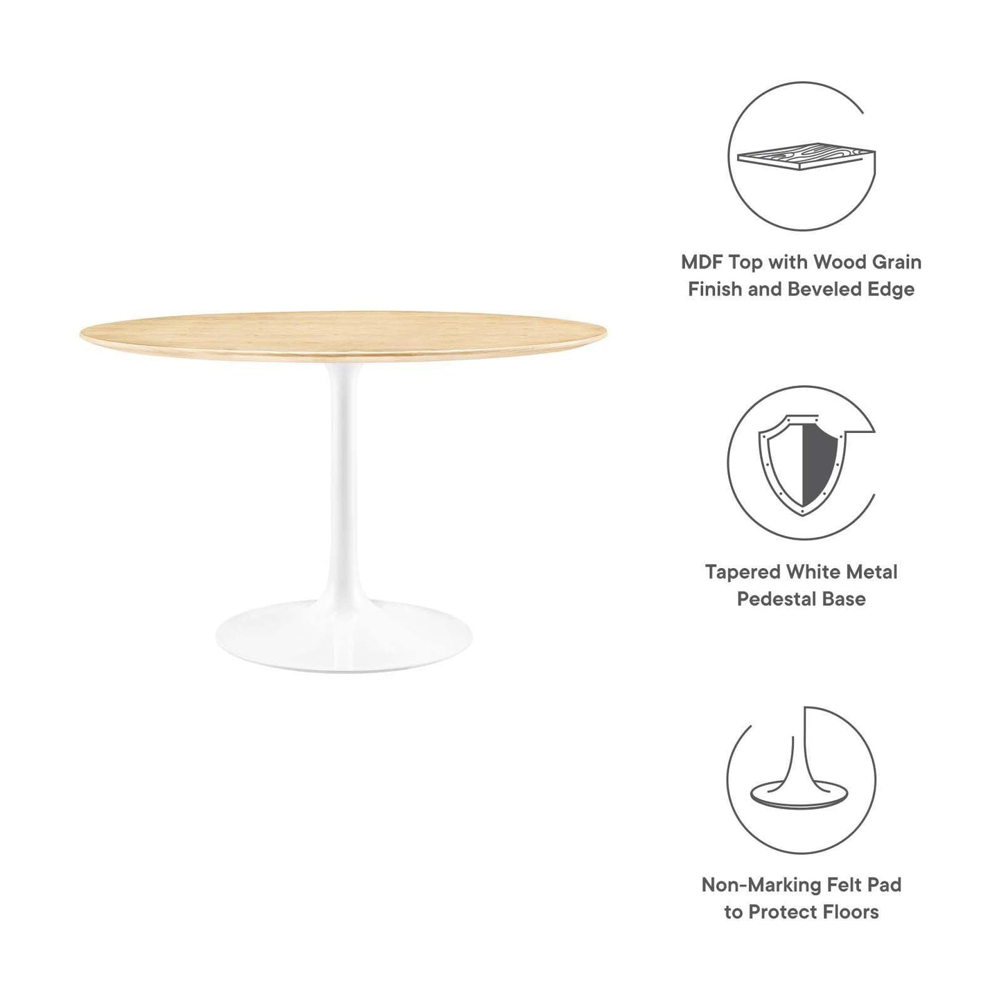Lippa 48" Round Dining Table, EEI-5174 FredCo