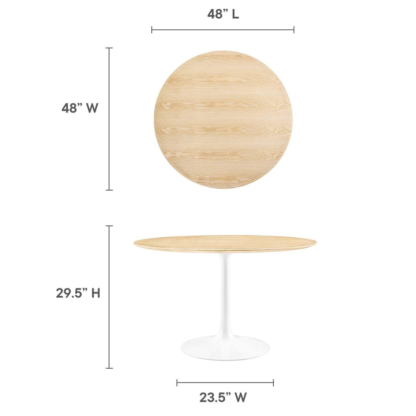 Lippa 48" Round Dining Table, EEI-5174 FredCo