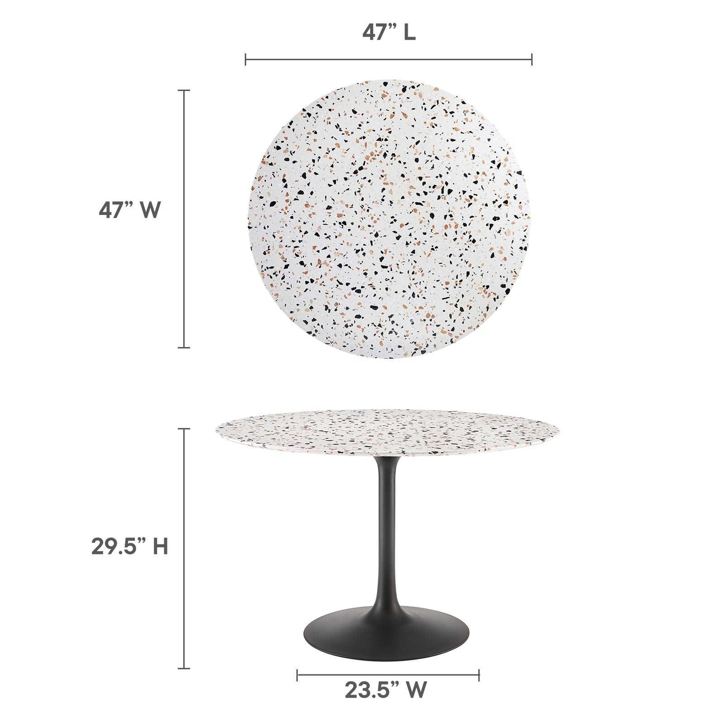 Lippa 48" Round Terrazzo Dining Table, EEI-5731 FredCo