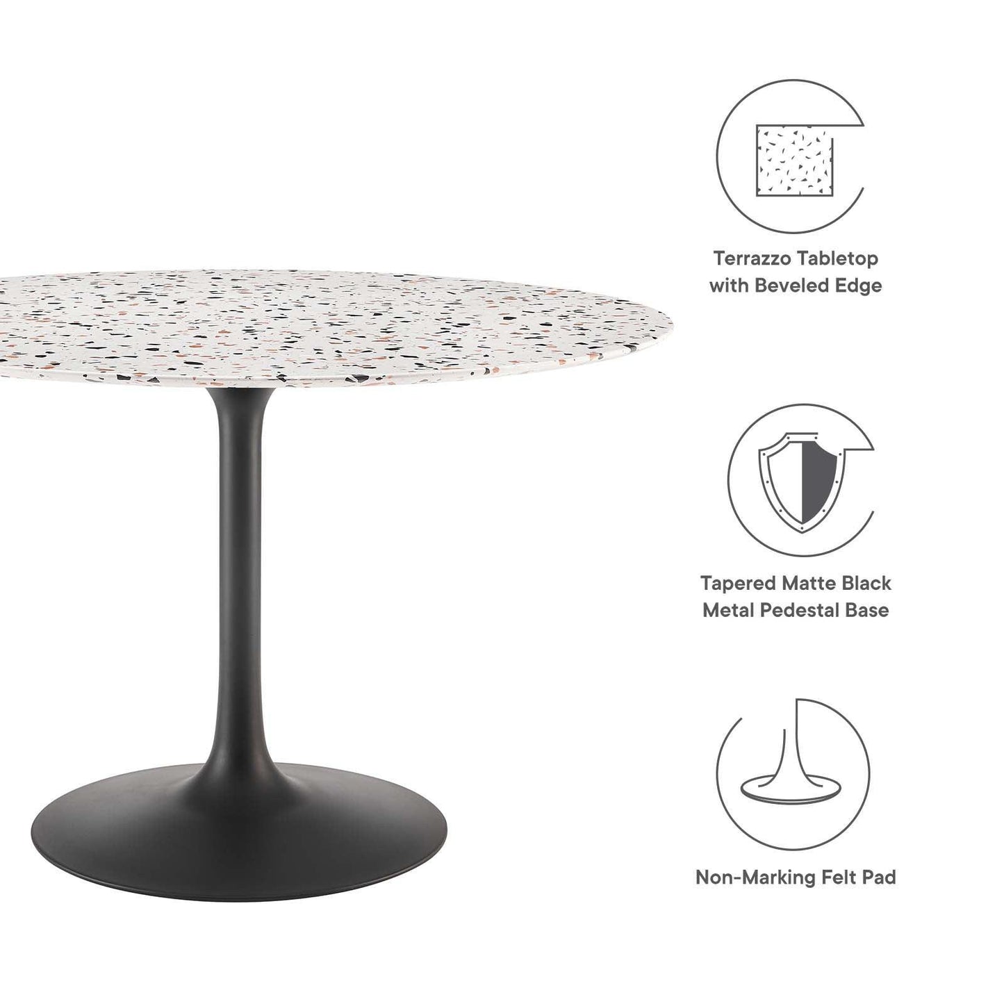 Lippa 48" Round Terrazzo Dining Table, EEI-5731 FredCo