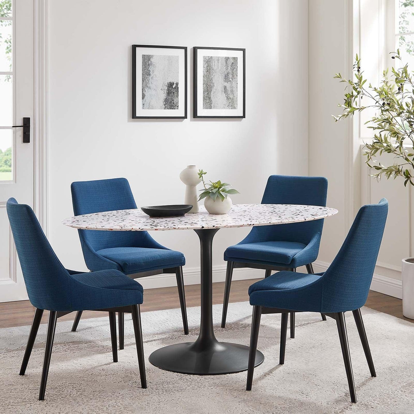 Lippa 60" Oval Terrazzo Dining Table, EEI-5737 FredCo