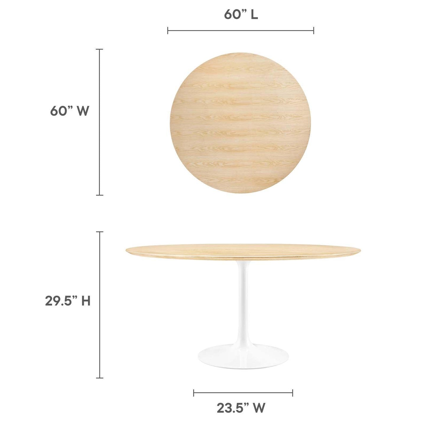 Lippa 60" Round Dining Table, EEI-5176 FredCo