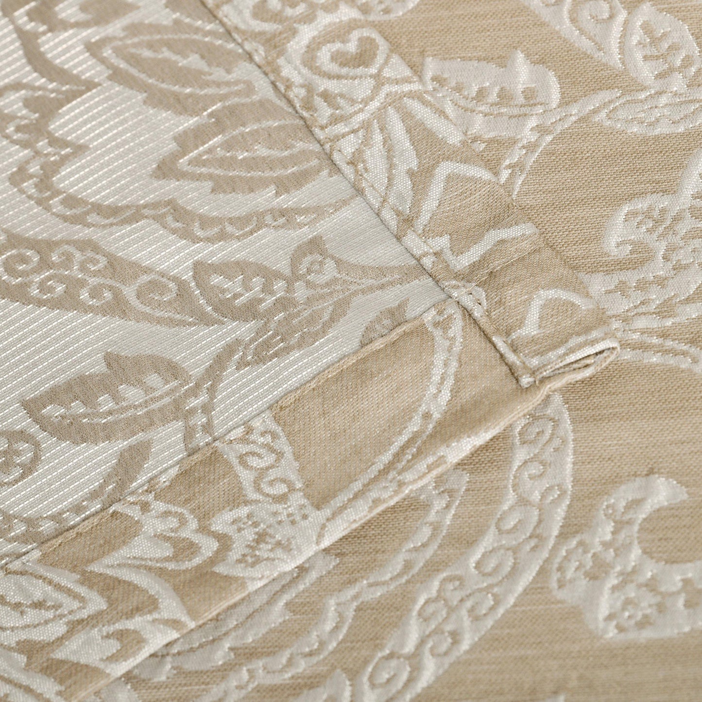 Lotus Light Filtering Floral Damask Jacquard Curtain Set FredCo