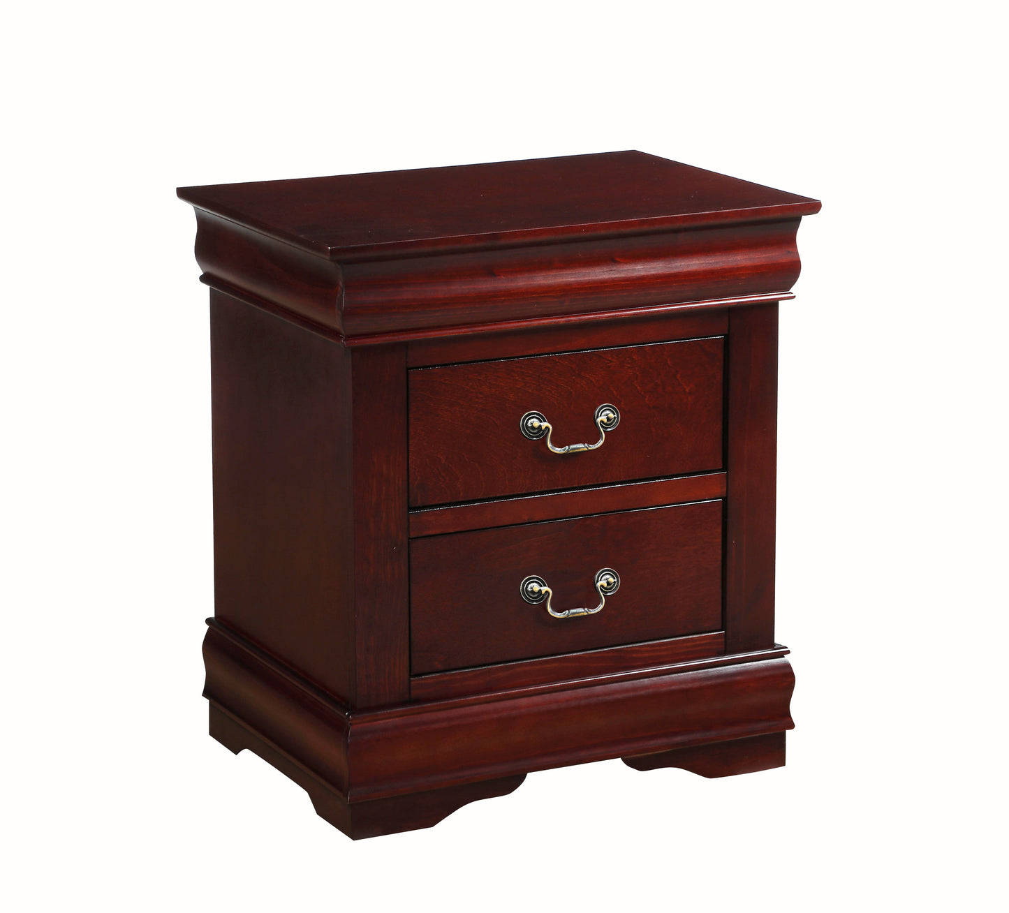 Louis Philippe Cherry Finish 2PCS Bedroom Set (Twin Bed) FredCo