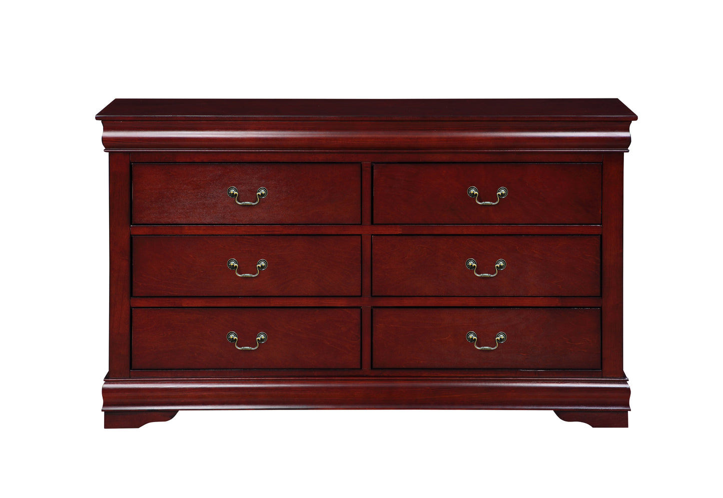 Louis Philippe Cherry Finish 4PCS Bedroom Set ( Twin Bed) FredCo