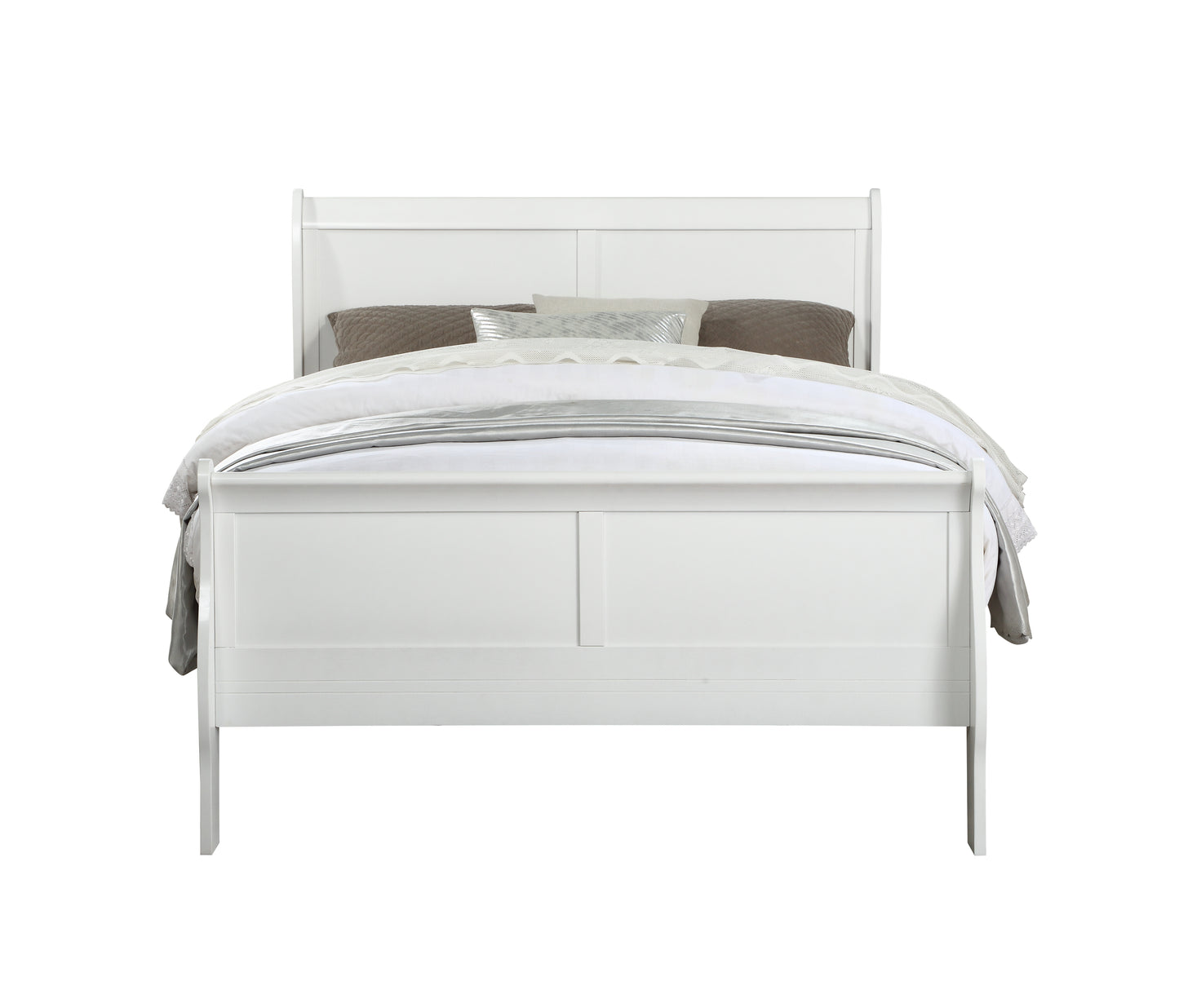 Louis Philippe White Finish 2PCS Bedroom Set (E. King) FredCo