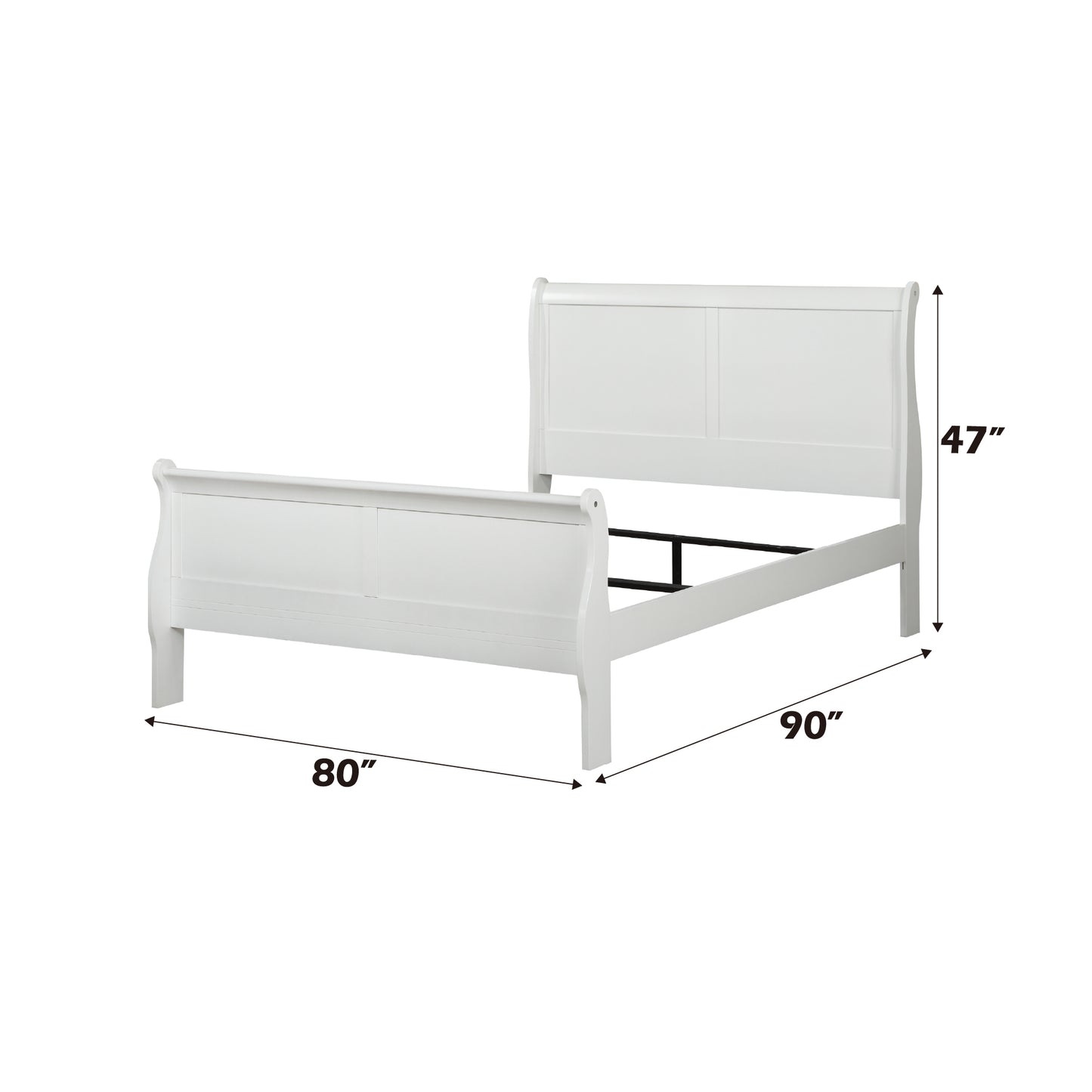 Louis Philippe White Finish 2PCS Bedroom Set (E. King) FredCo