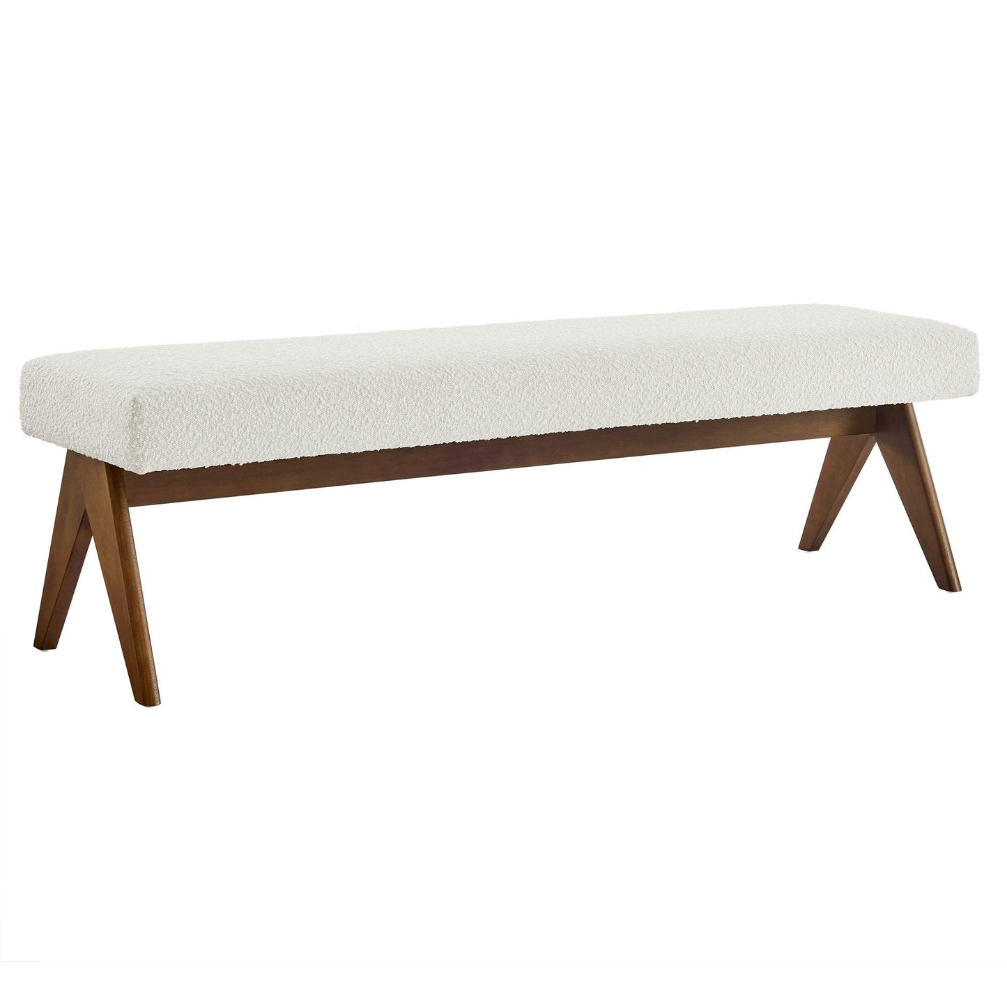 Lyra 63" Boucle Upholstered Bench by Modway FredCo