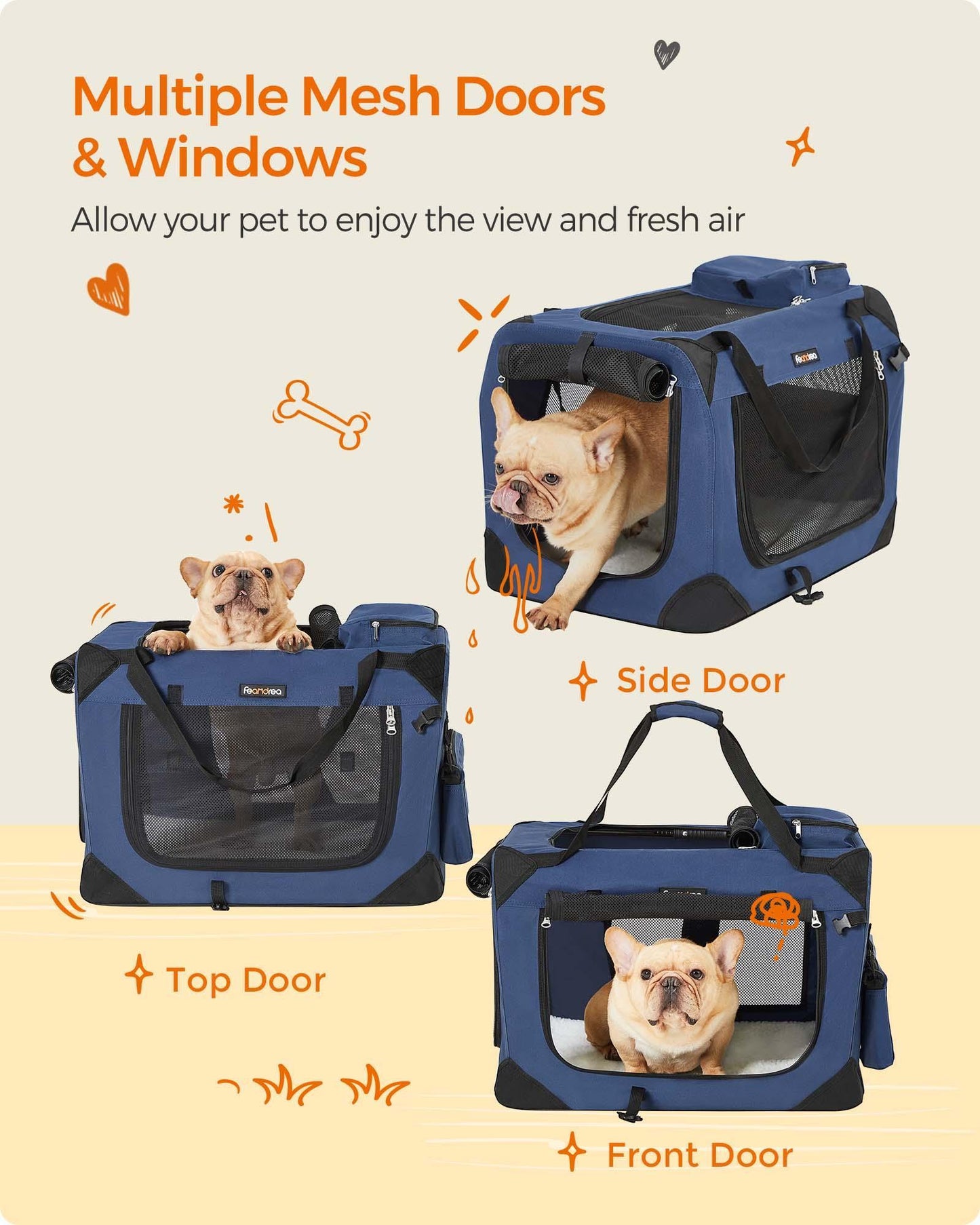 M Dog Crate Blue FredCo