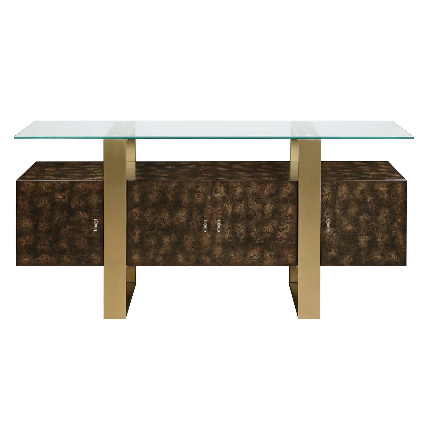 Mabyn Brass & Antique Brown Finish Console Cabinet FredCo