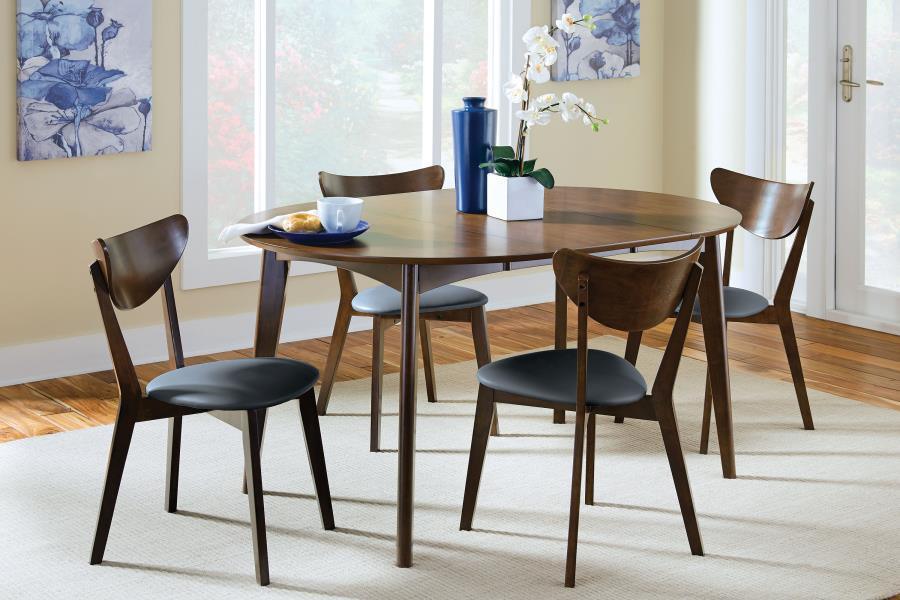 Malone 5-piece Dining Room Set Dark Walnut and Black 105361-S5 Coaster FredCo
