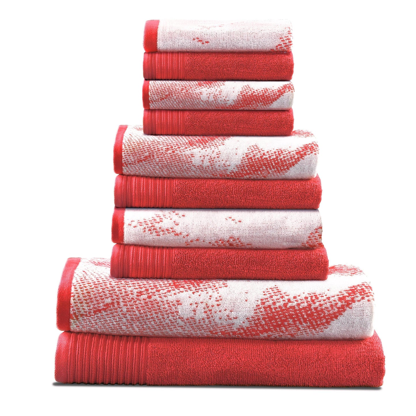 Marble Effect Cotton Absorbent Textured Ultra-Plush 10-Piece Towel Set FredCo