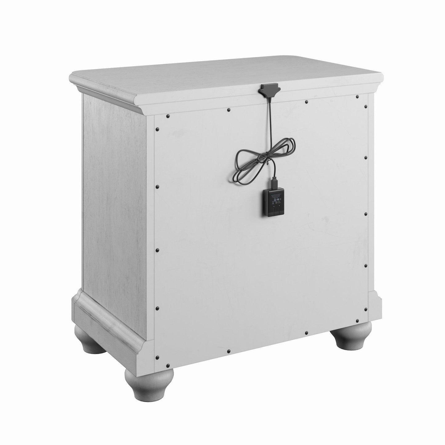 Mariano Gray 3-Drawer Nightstand With USB FredCo