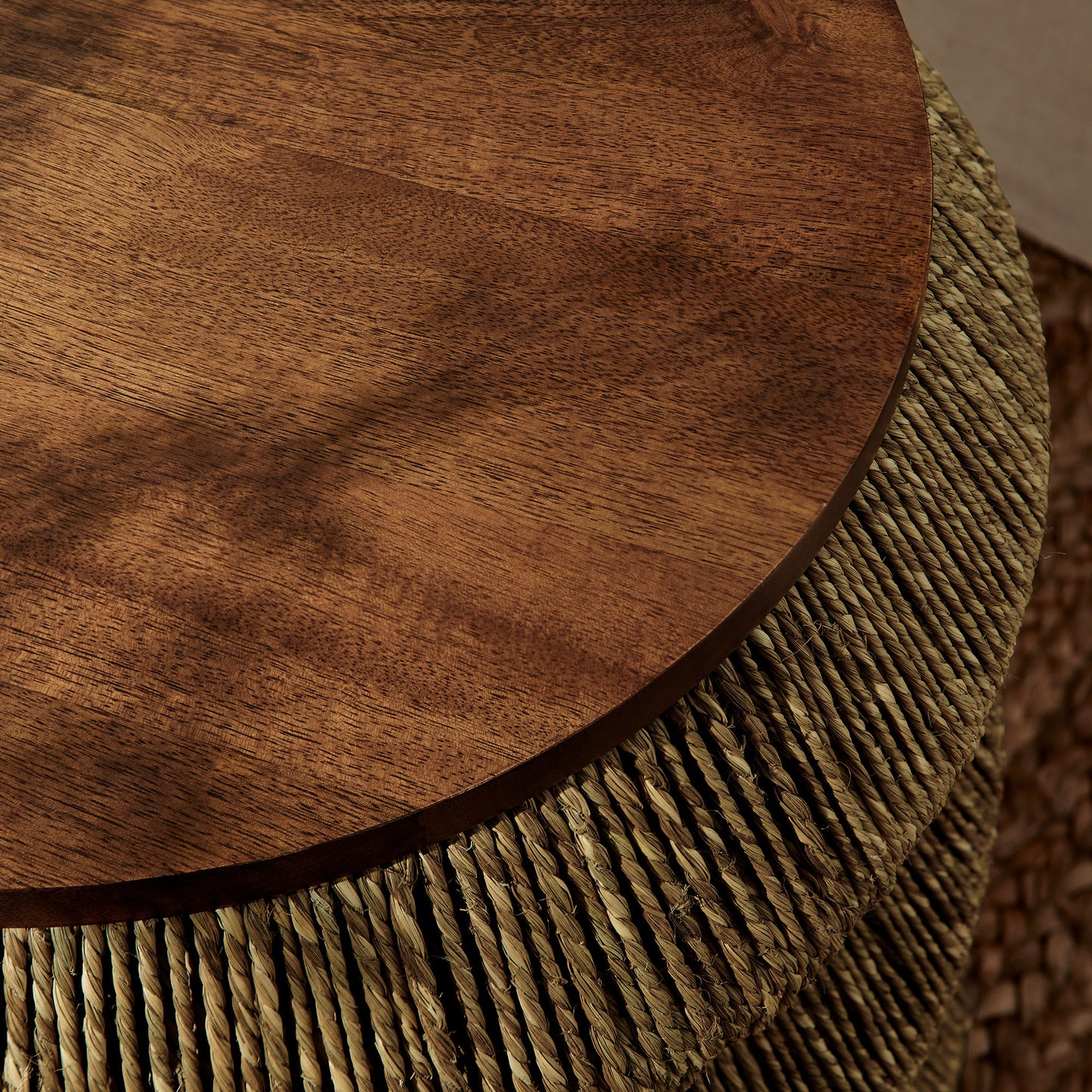 Maris Seagrass and Wood End Table by Modway EEI-7188 FredCo