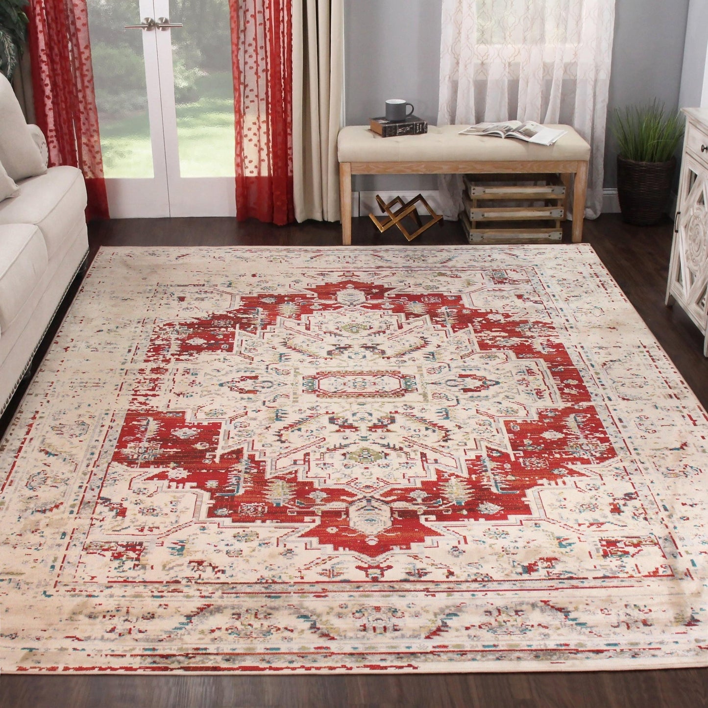 Marquis Modern Farmhouse Medallion Indoor Area Rug by Superior FredCo