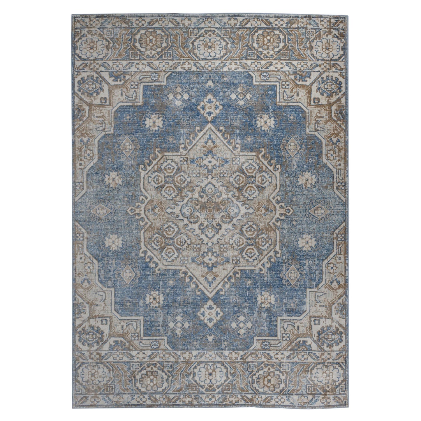 Merriti Vintage Floral Medallion Indoor Area Rug FredCo