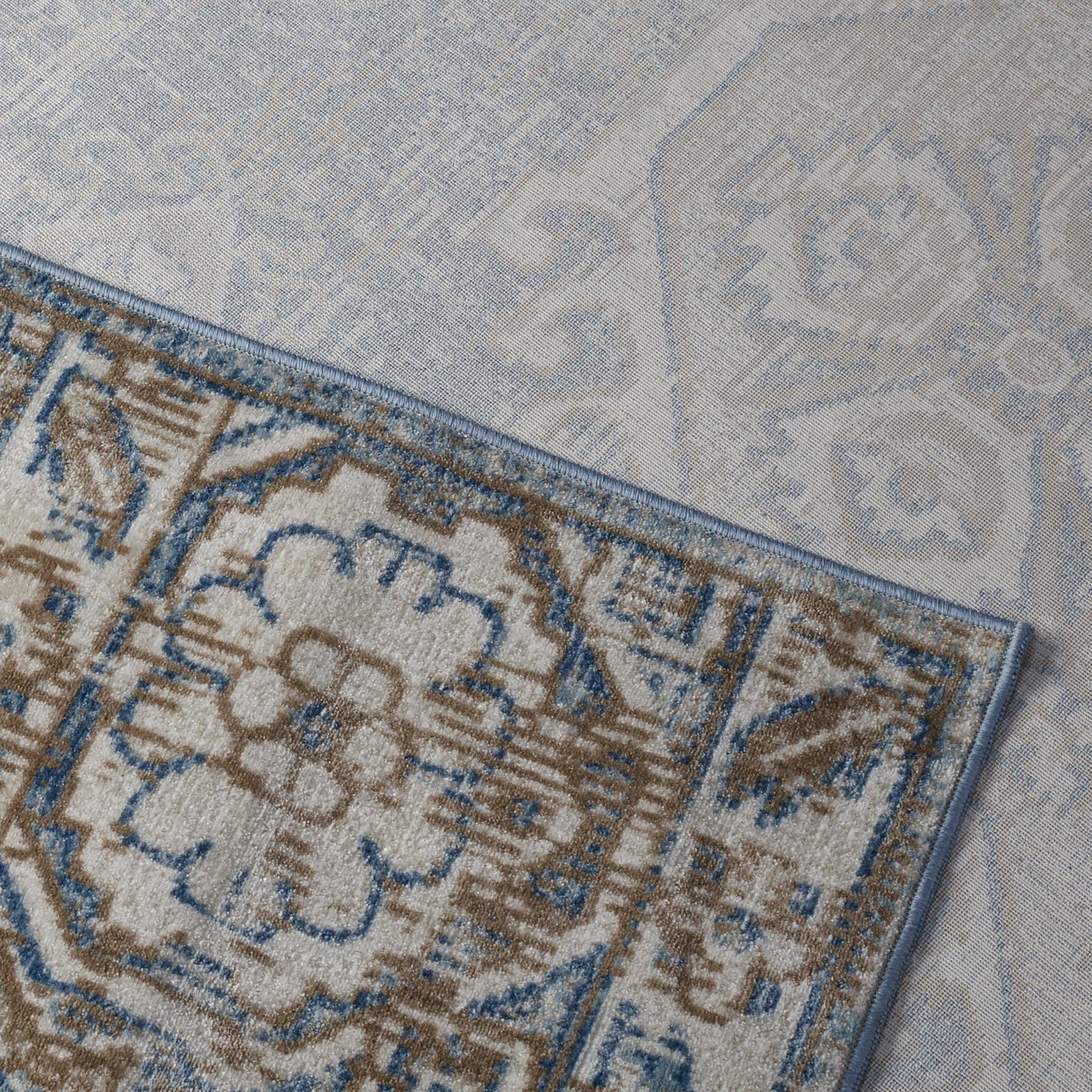 Merriti Vintage Floral Medallion Indoor Area Rug FredCo