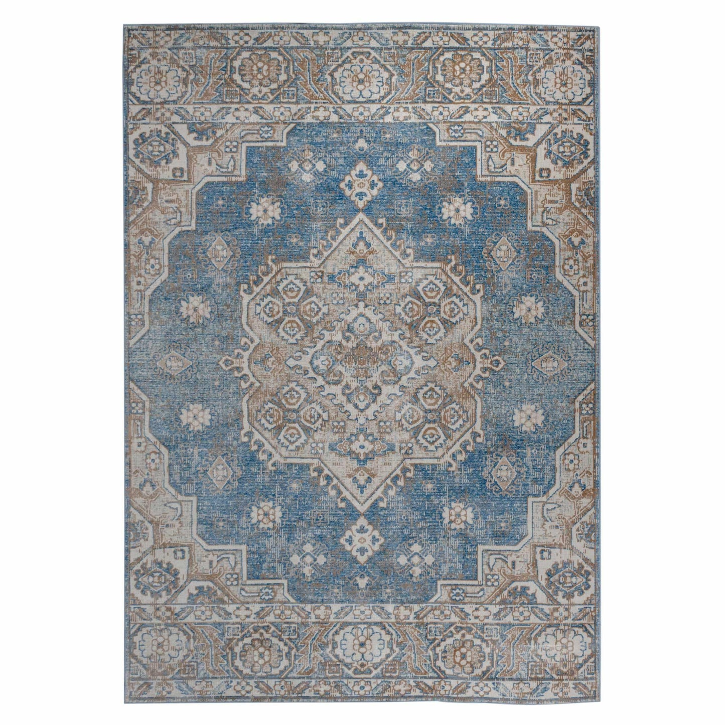Merriti Vintage Floral Medallion Indoor Area Rug FredCo