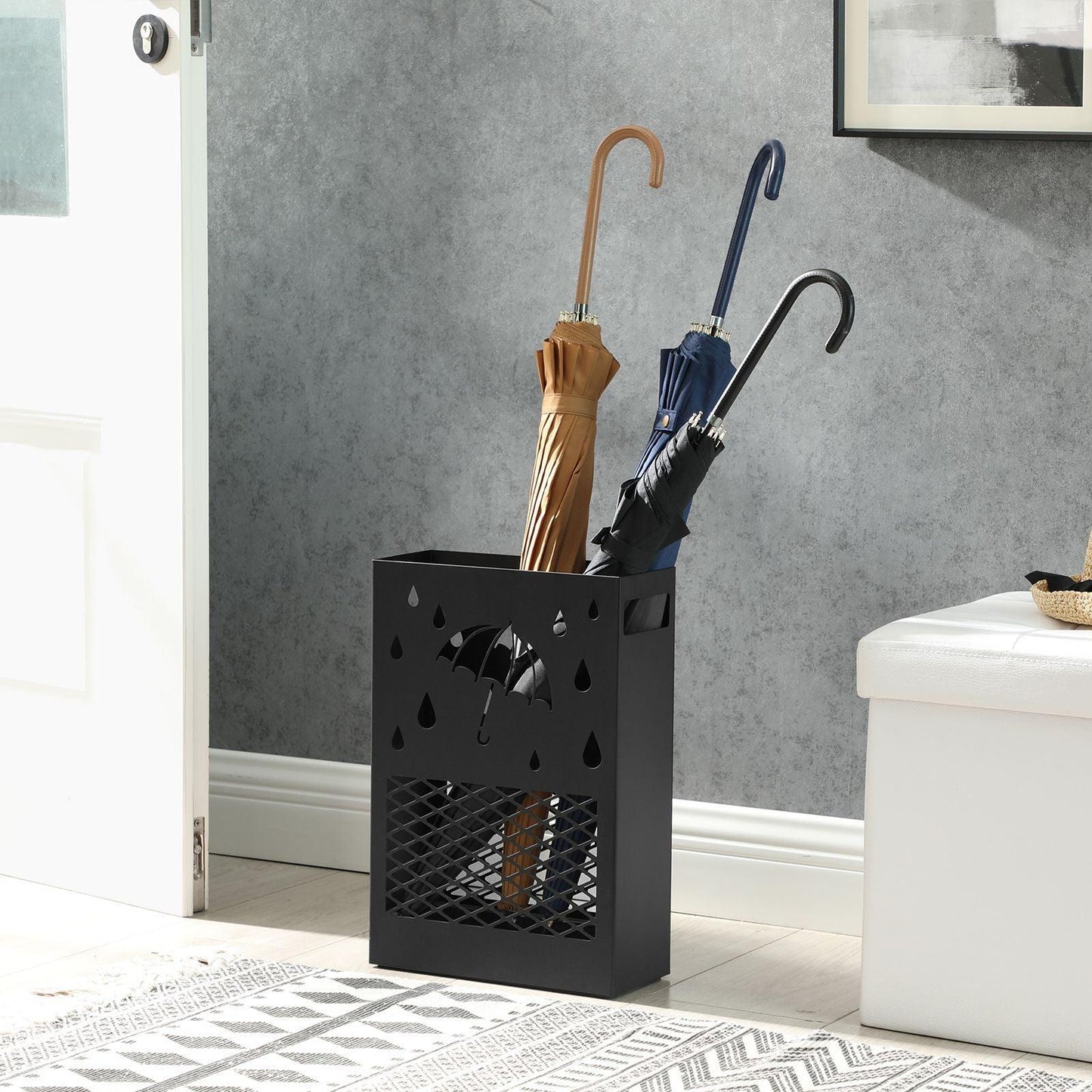 Metal Umbrella Stand with a Removable Drip Tray FredCo