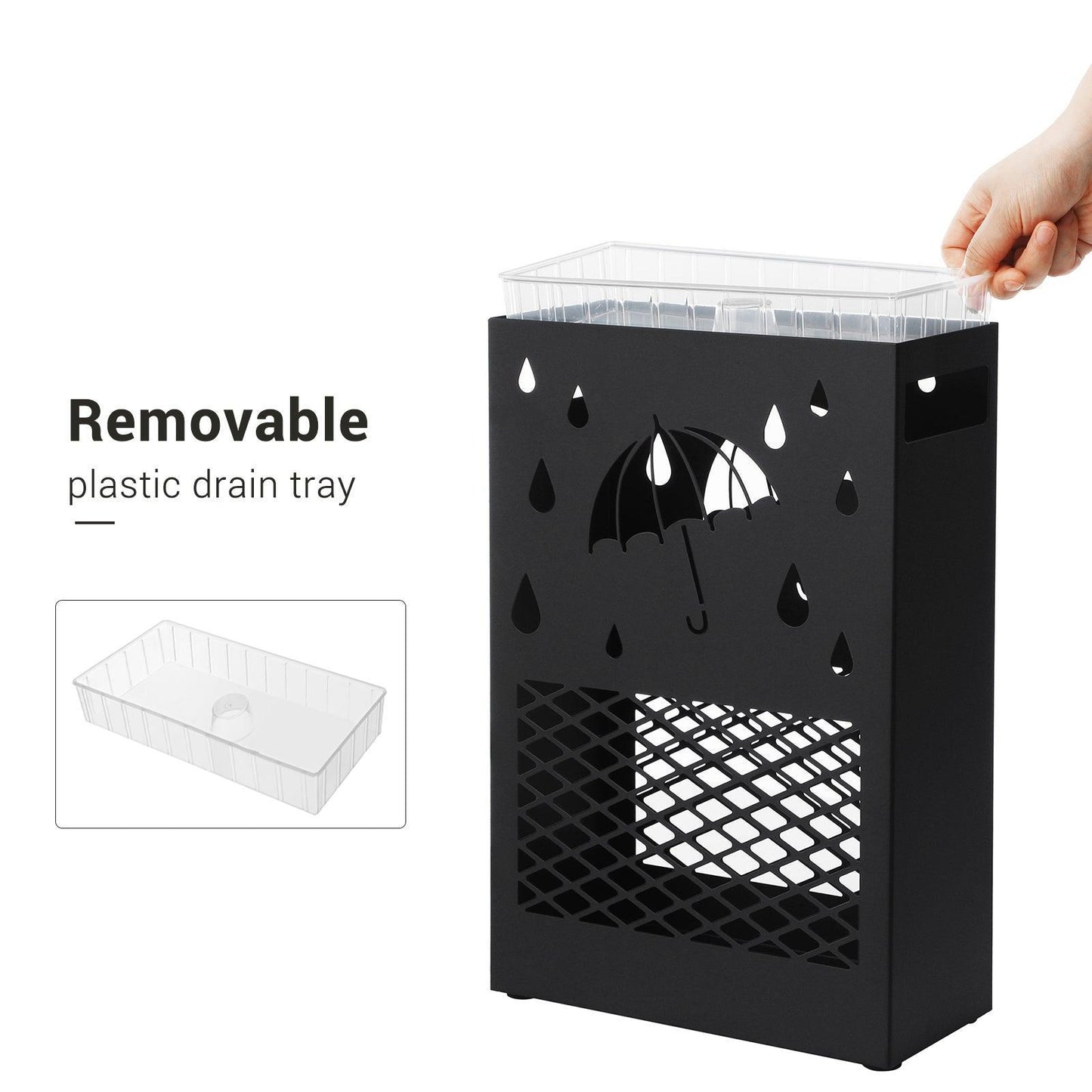 Metal Umbrella Stand with a Removable Drip Tray FredCo