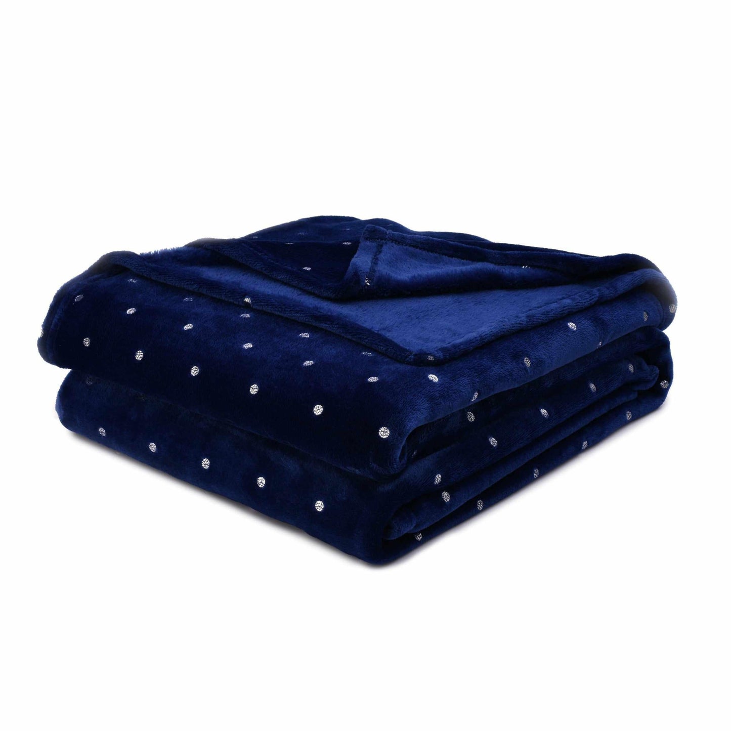 Metallic Polka Dot Print Fleece Throw Blanket FredCo