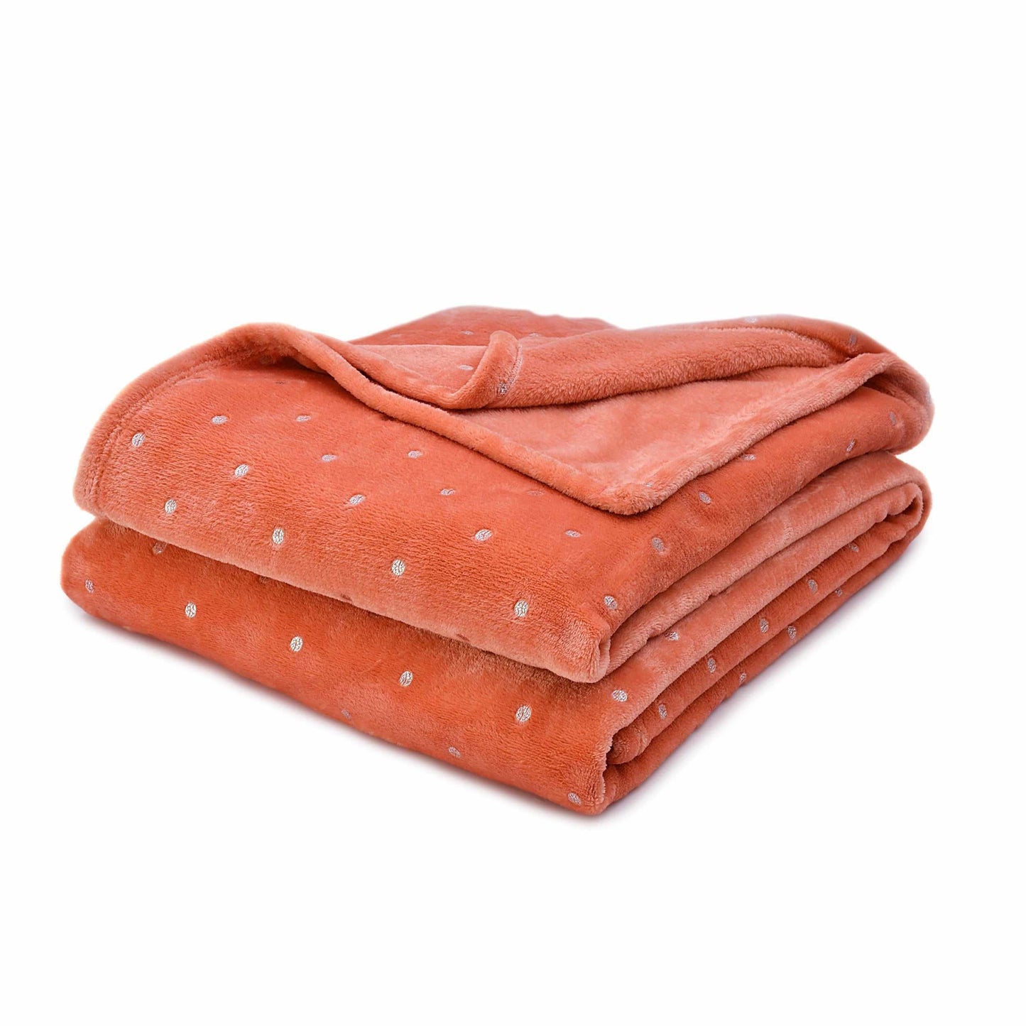 Metallic Polka Dot Print Fleece Throw Blanket FredCo