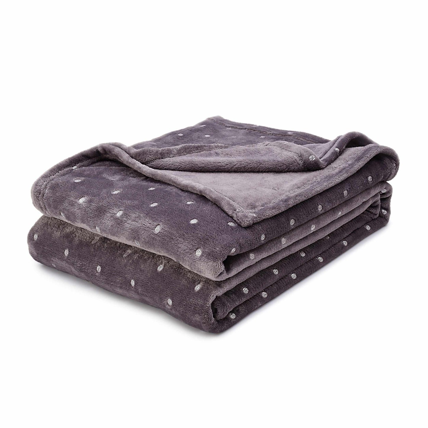 Metallic Polka Dot Print Fleece Throw Blanket FredCo