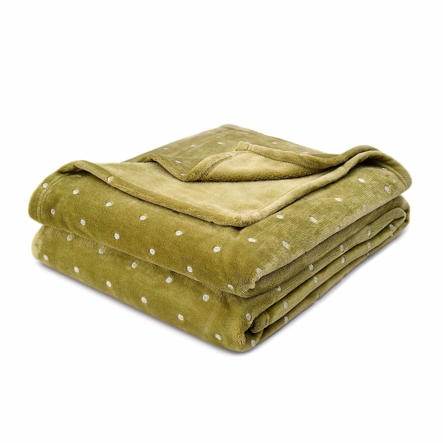 Metallic Polka Dot Print Fleece Throw Blanket FredCo
