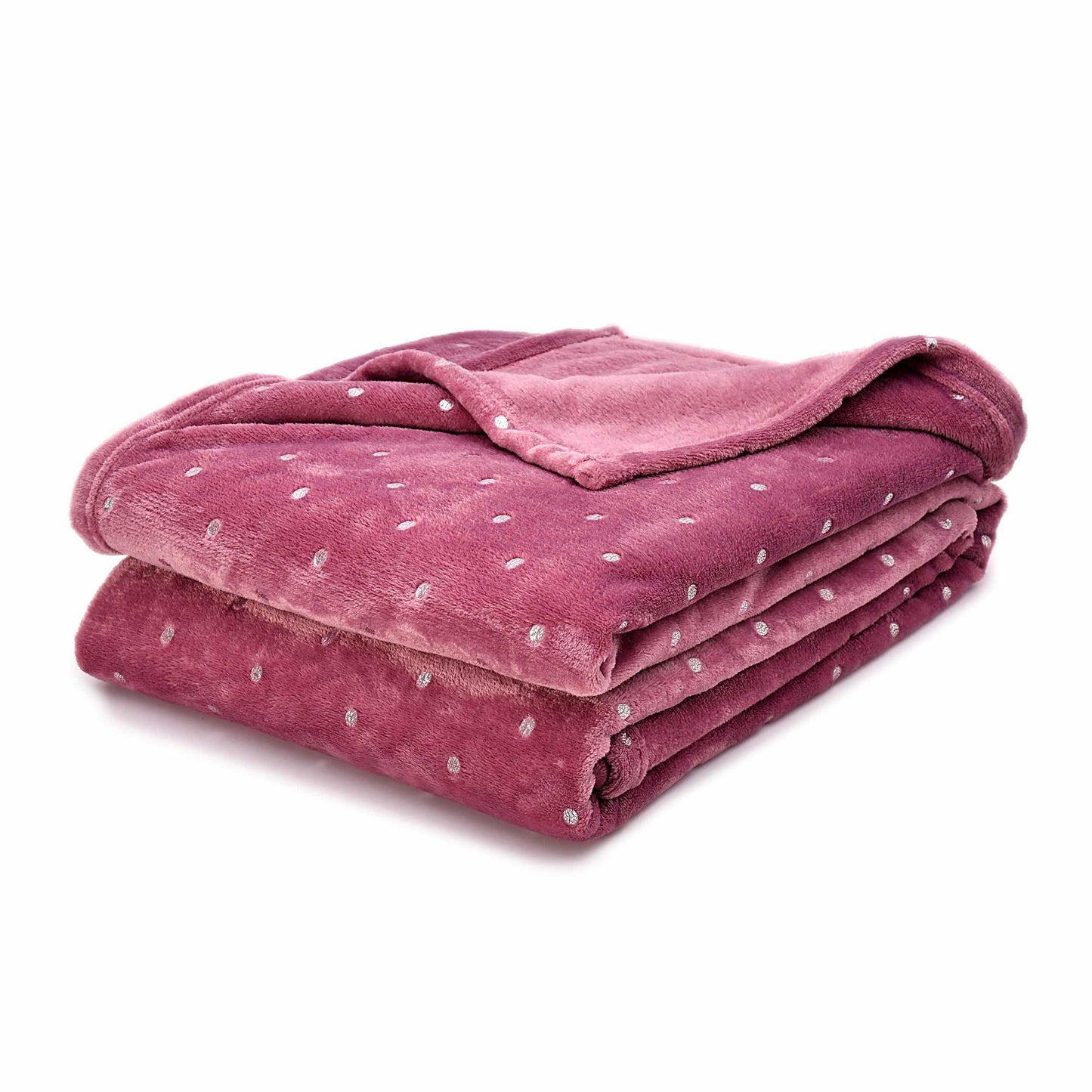 Metallic Polka Dot Print Fleece Throw Blanket FredCo