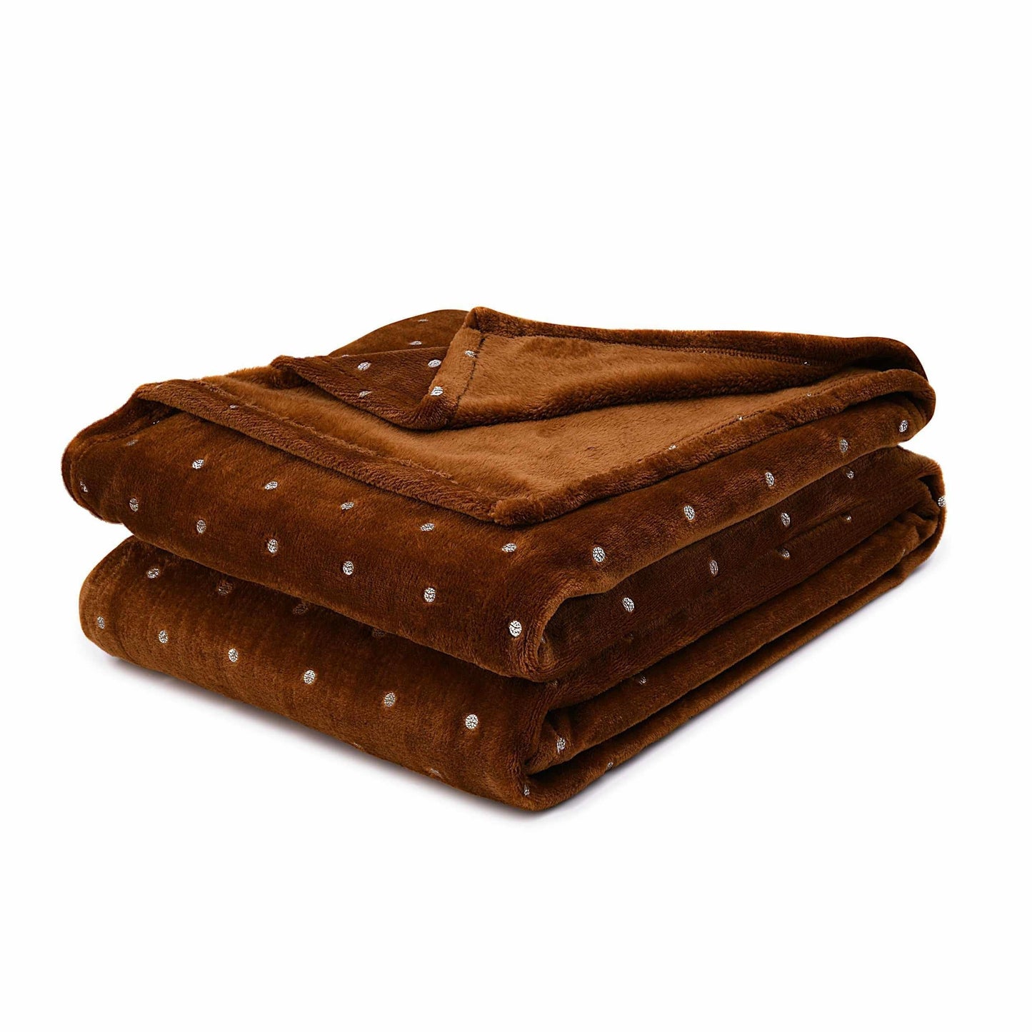 Metallic Polka Dot Print Fleece Throw Blanket FredCo