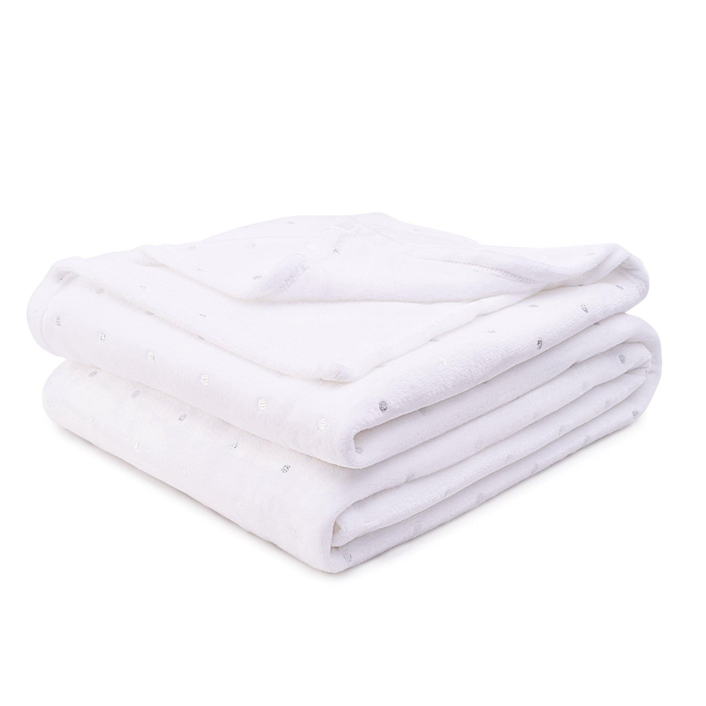 Metallic Polka Dot Print Fleece Throw Blanket FredCo