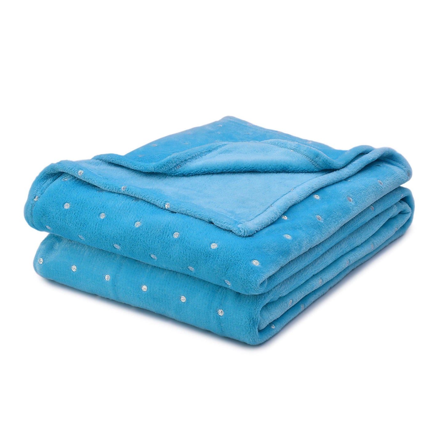 Metallic Polka Dot Print Fleece Throw Blanket FredCo