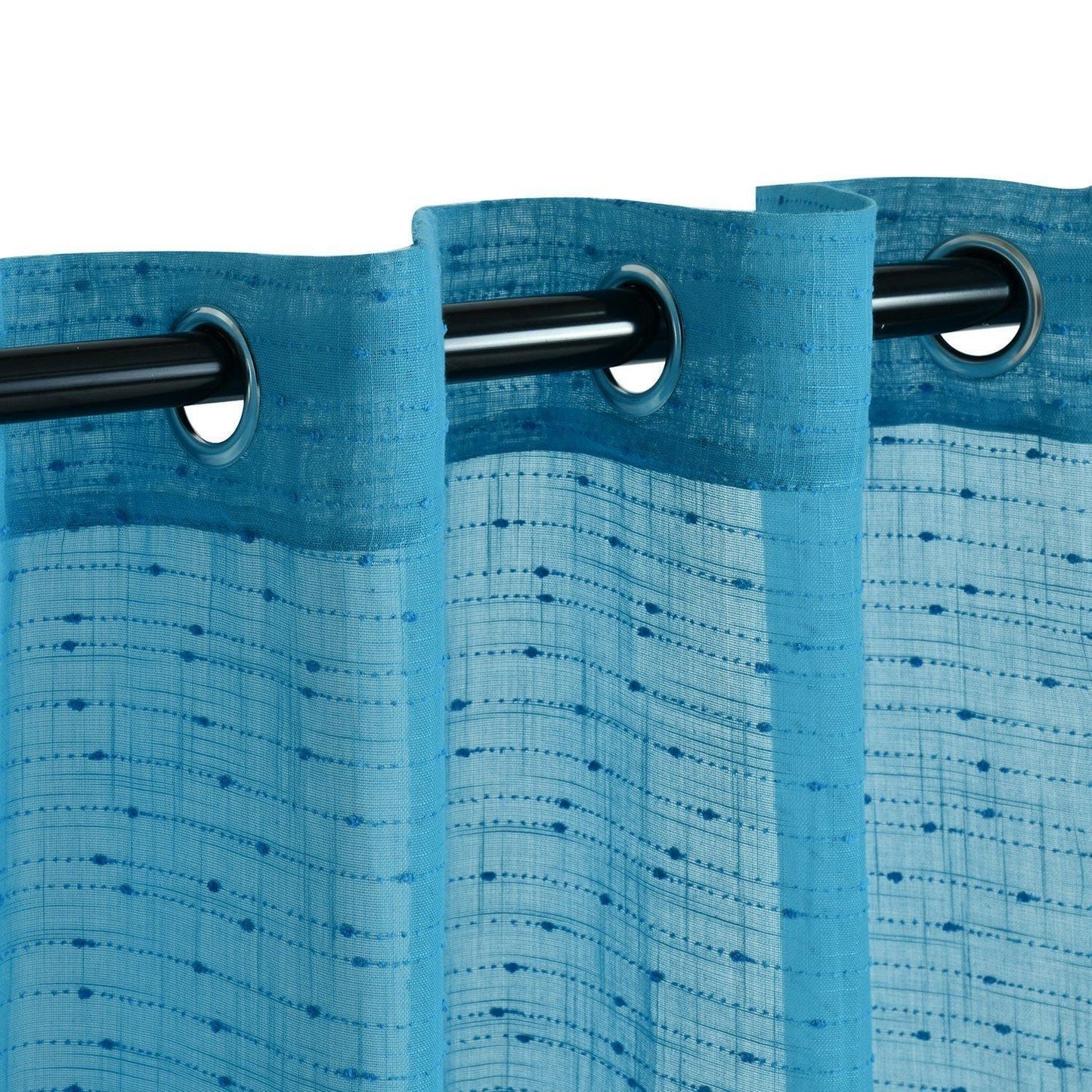 Meteorite Speckled Modern Sheer Grommet 2-Piece Curtain Panel Set FredCo