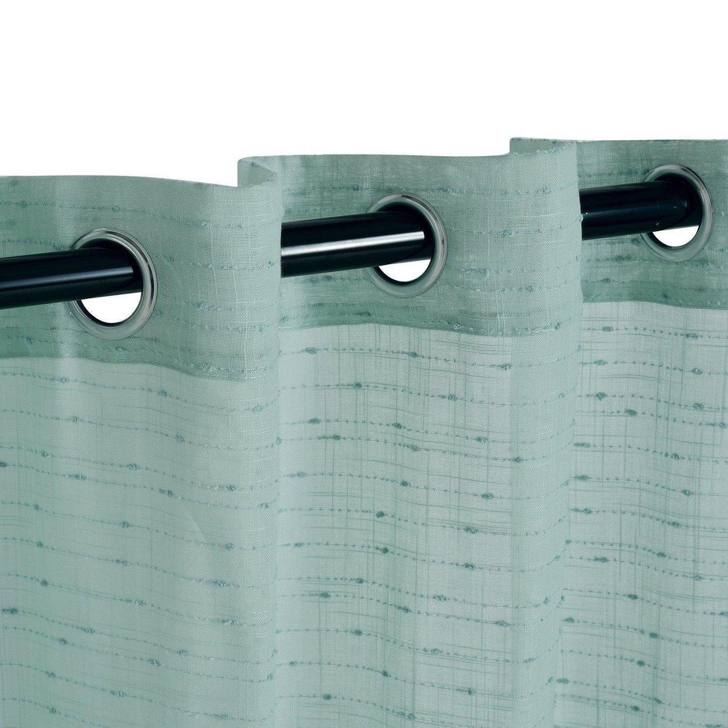 Meteorite Speckled Modern Sheer Grommet 2-Piece Curtain Panel Set FredCo
