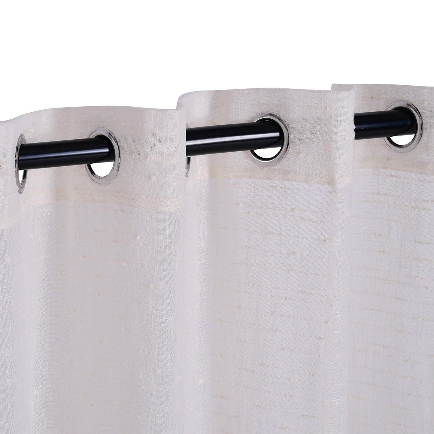 Meteorite Speckled Modern Sheer Grommet 2-Piece Curtain Panel Set FredCo