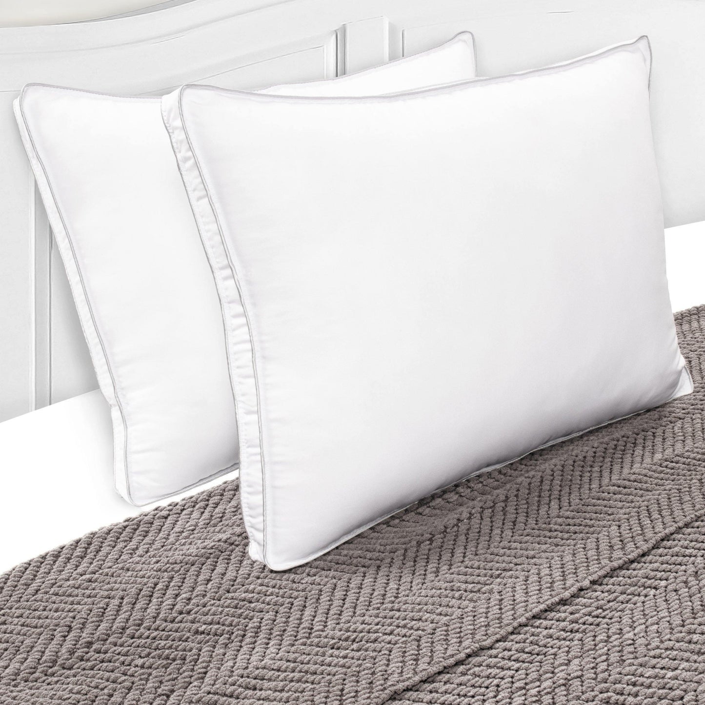 Microfiber Hypoallergenic 2-Piece Pillow Set with 1.5 Inch Gusset FredCo