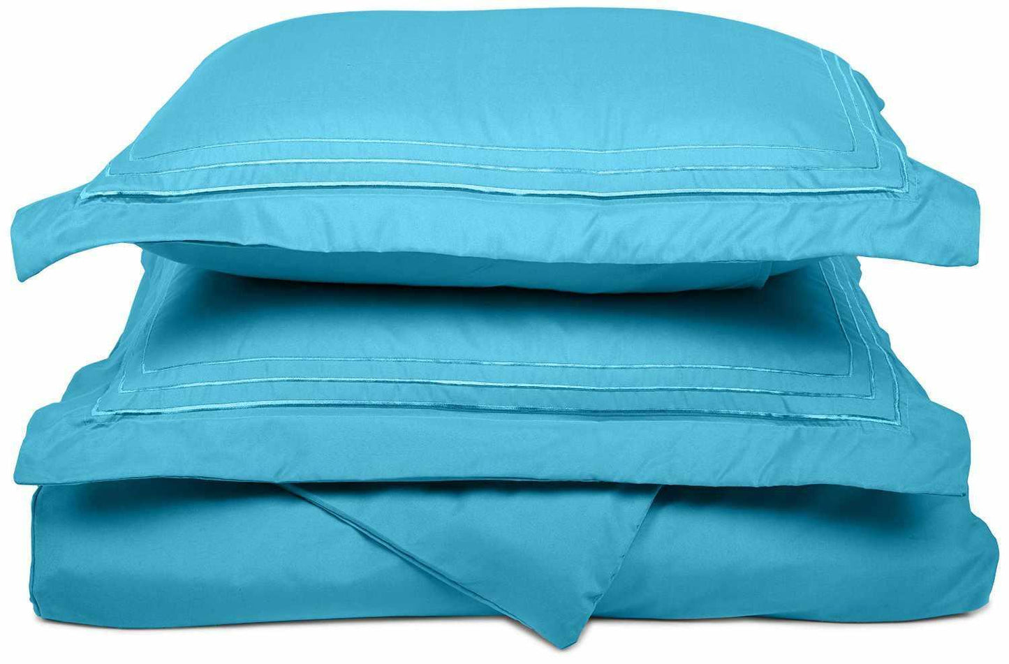 Microfiber Wrinkle-Resistant 3-line Embroidered Duvet Cover Pillow Sham Set FredCo