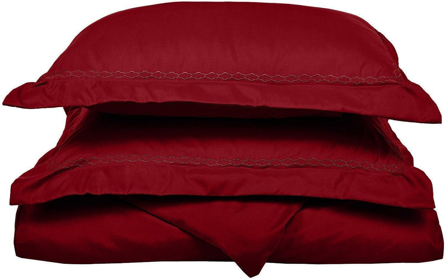 Microfiber Wrinkle-Resistant 6-line Embroidered Duvet Cover Pillow Sham Set FredCo