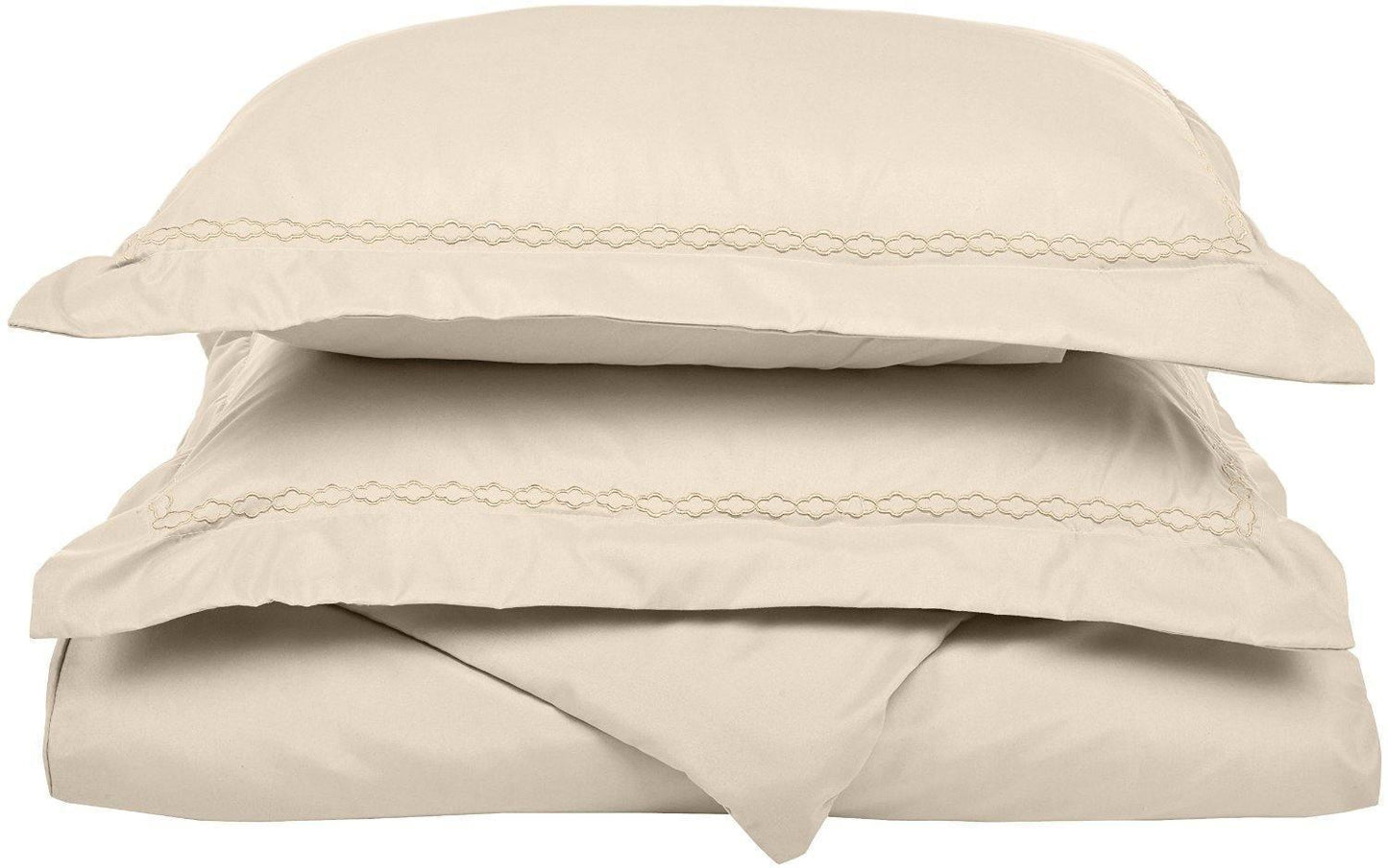 Microfiber Wrinkle-Resistant 6-line Embroidered Duvet Cover Pillow Sham Set FredCo
