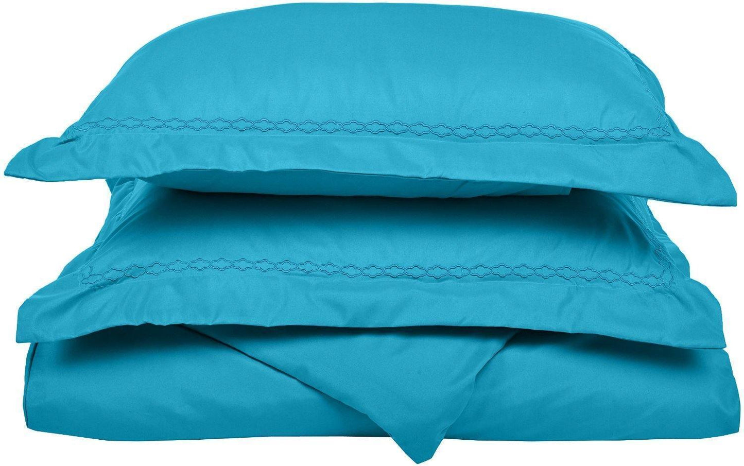 Microfiber Wrinkle-Resistant 6-line Embroidered Duvet Cover Pillow Sham Set FredCo