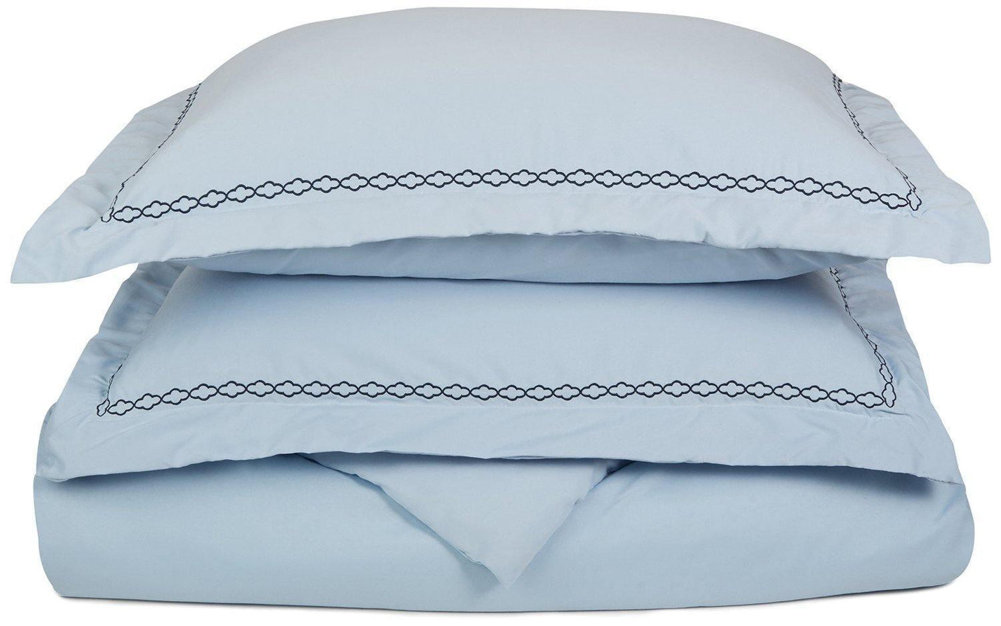 Microfiber Wrinkle-Resistant 6-line Embroidered Duvet Cover Pillow Sham Set FredCo