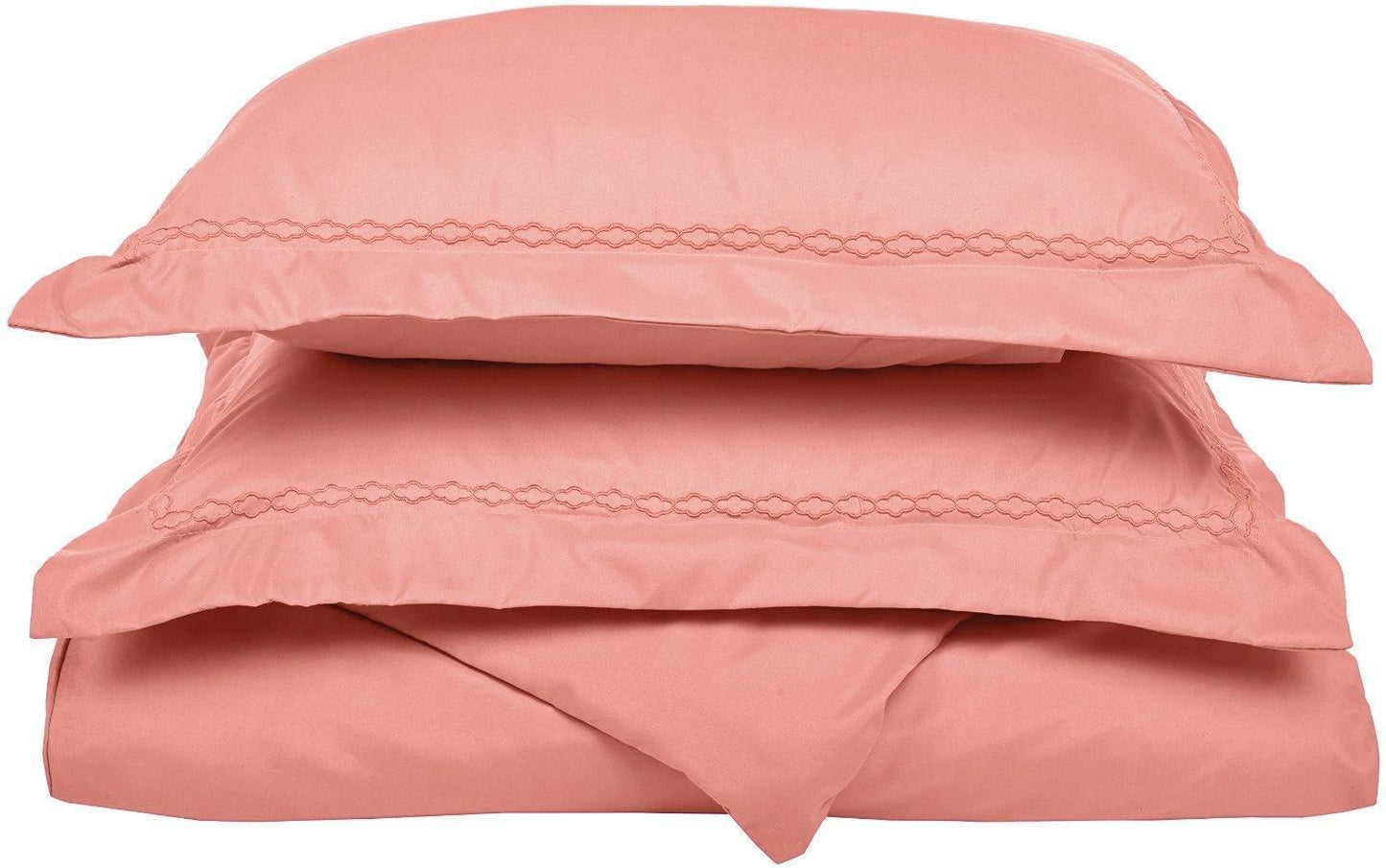 Microfiber Wrinkle-Resistant 6-line Embroidered Duvet Cover Pillow Sham Set FredCo